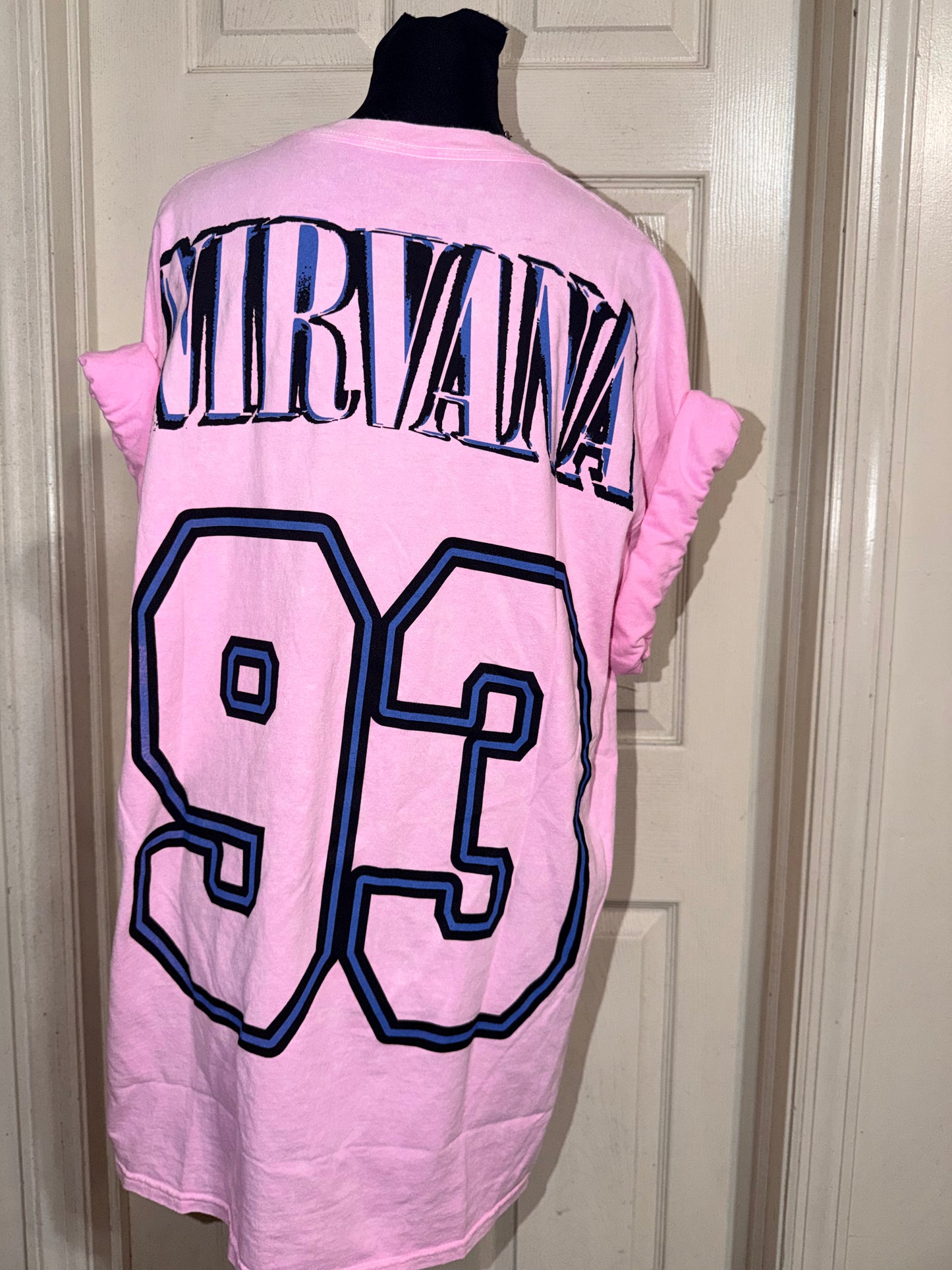 Nirvana Double Sided Oversized Distressed Tee