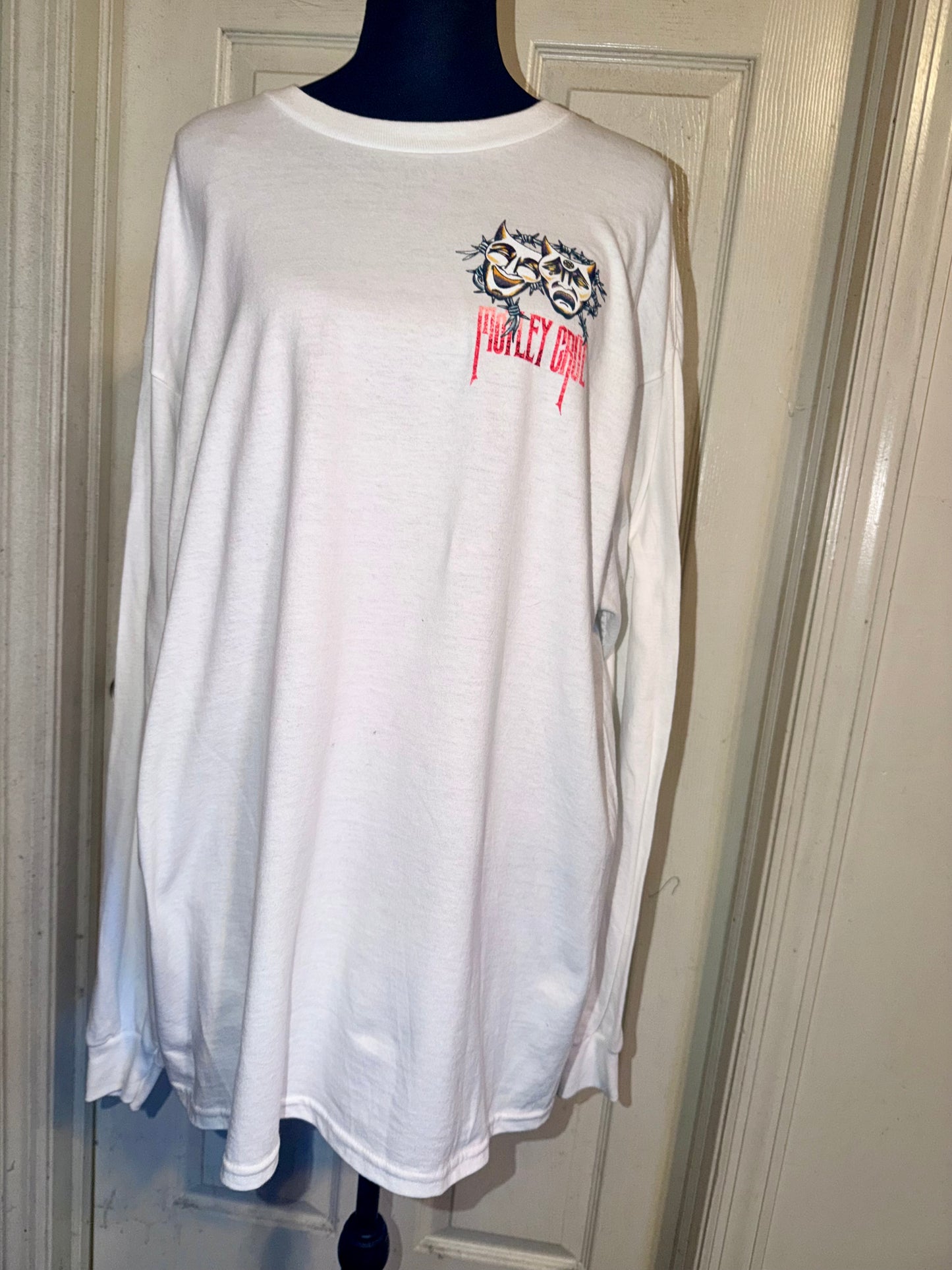 Motley Crue Double Sided Oversized Distressed Long Sleeve Tee