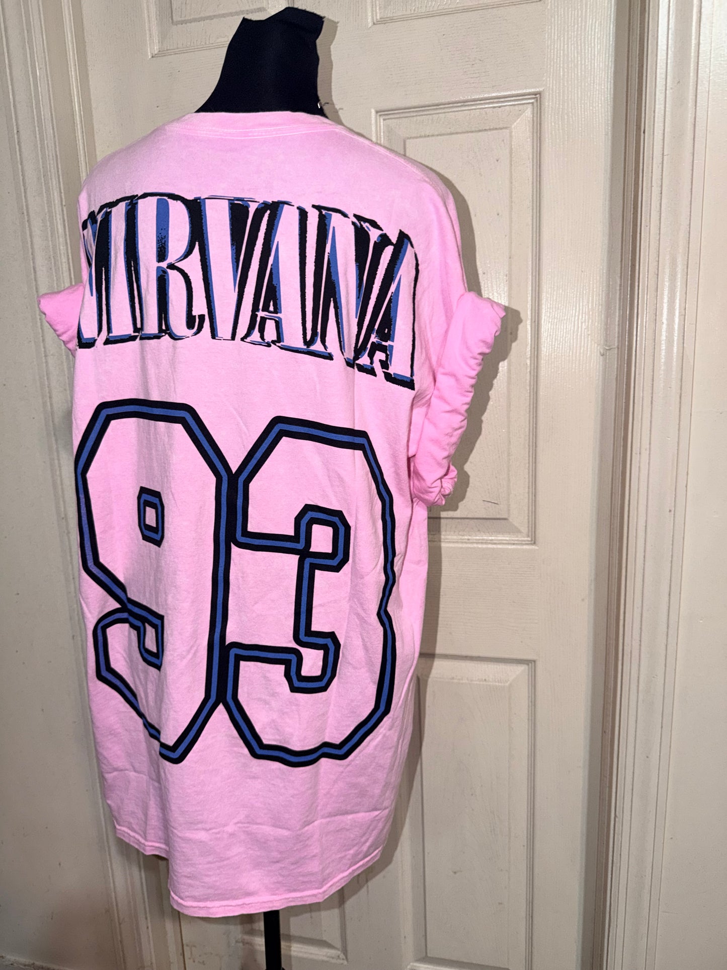 Nirvana Double Sided Oversized Distressed Tee