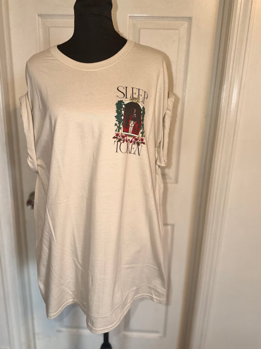 Sleep Token Double Sided Oversized Distressed Tee