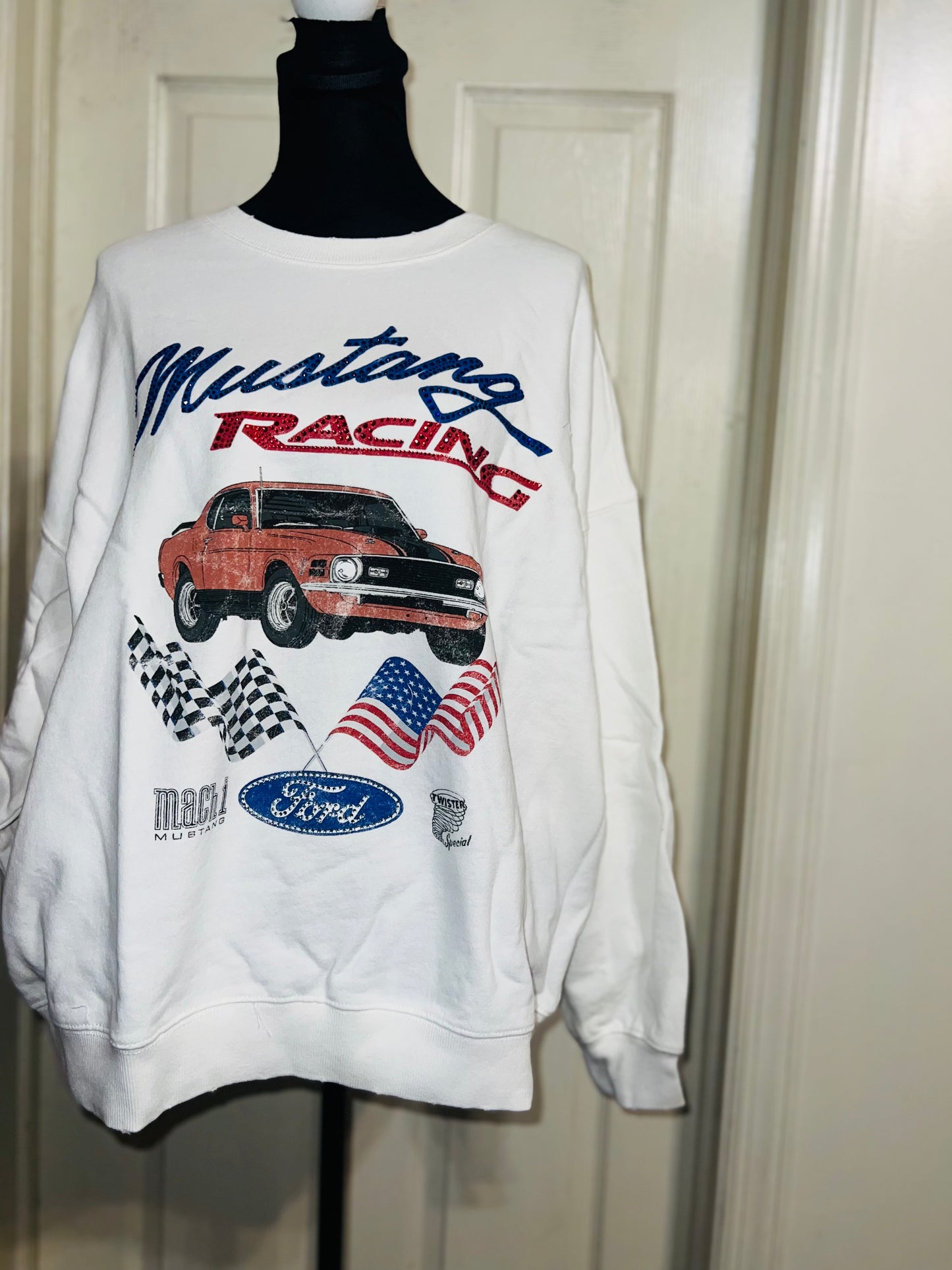 Ford Mustang Oversized Distressed Sweatshirt