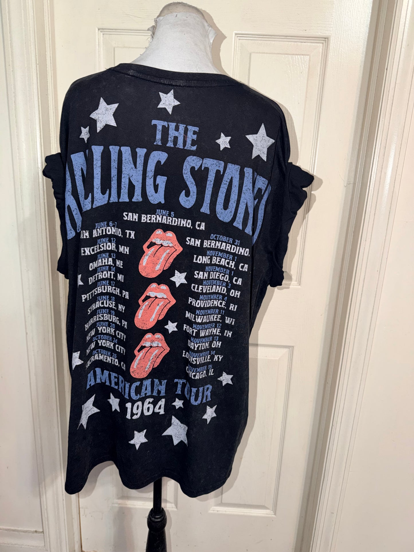 The Rolling Stones Double Sided Oversized Distressed Tee