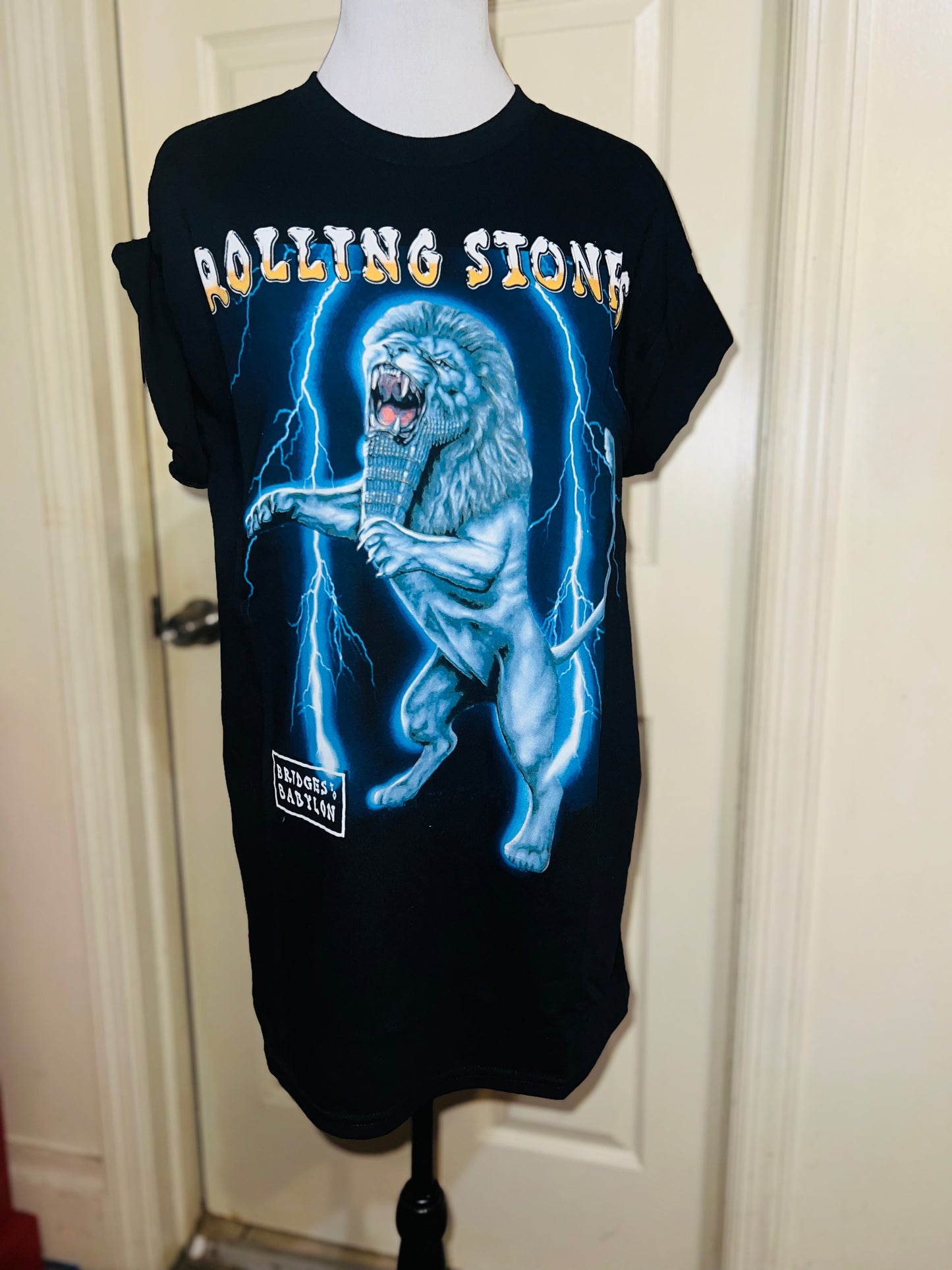 The Rolling Stones Bridges to Babylon Oversized Distressed Tee