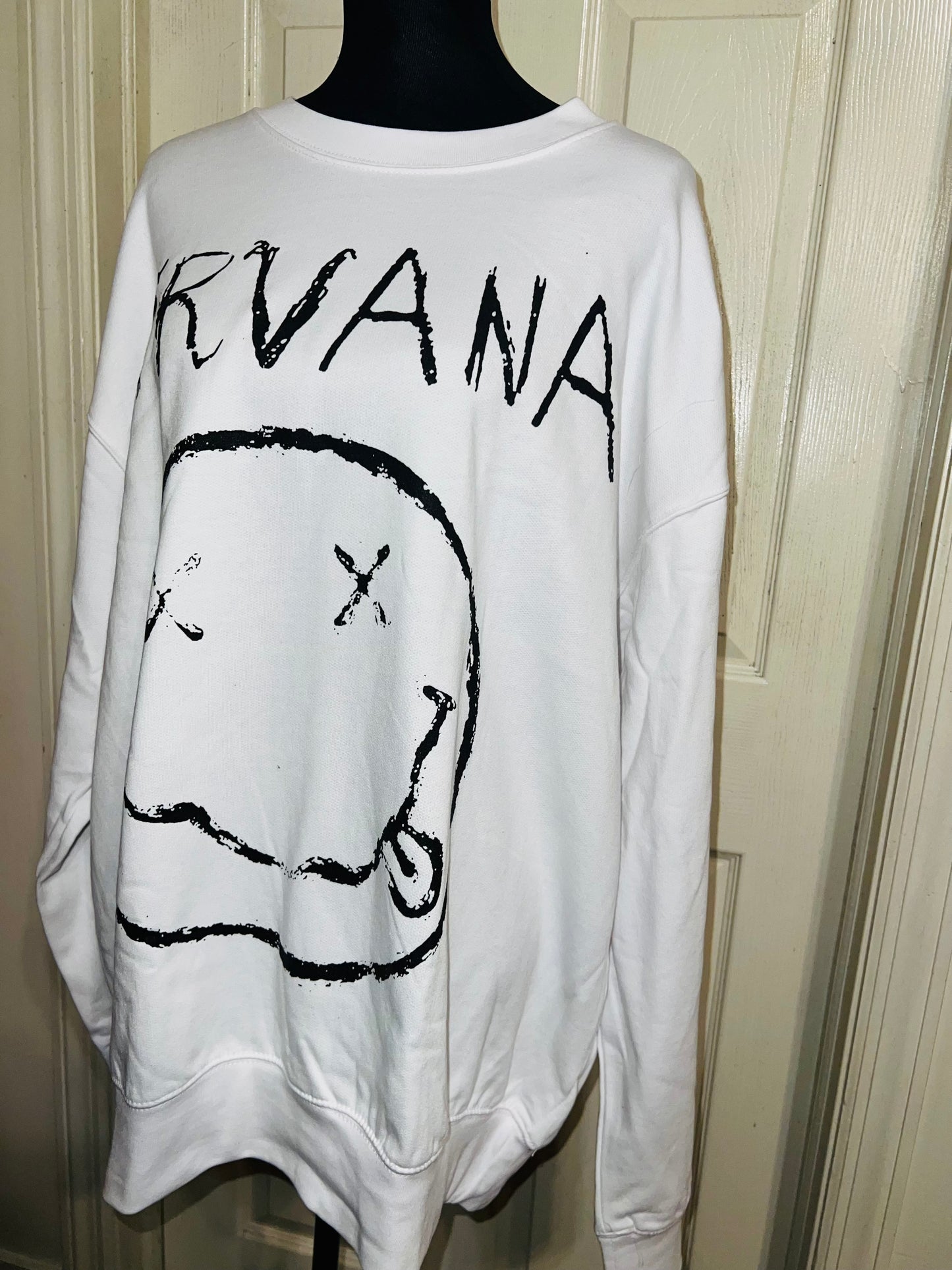 Nirvana Oversized Distressed Sweatshirt