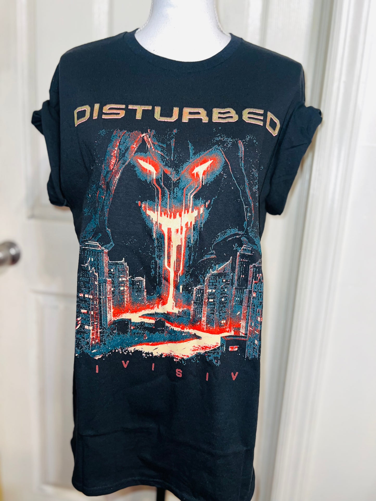 Disturbed Double Sided Oversized Distressed T-Shirt