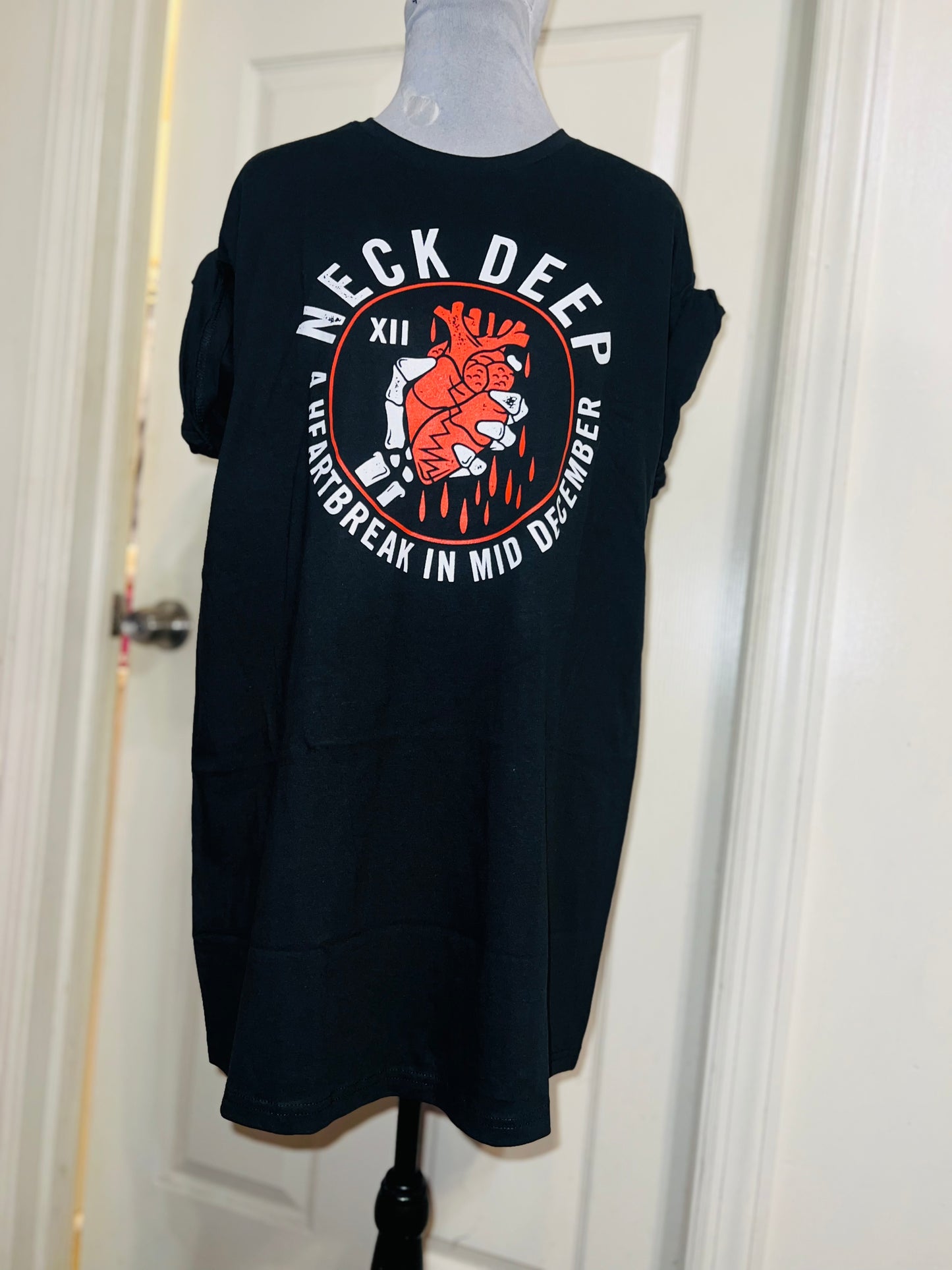 Neck Deep Oversized Distressed Tee