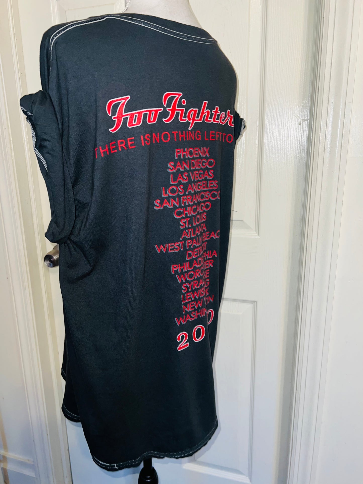 Foo Fighters Double Sided Oversized Distressed Tee