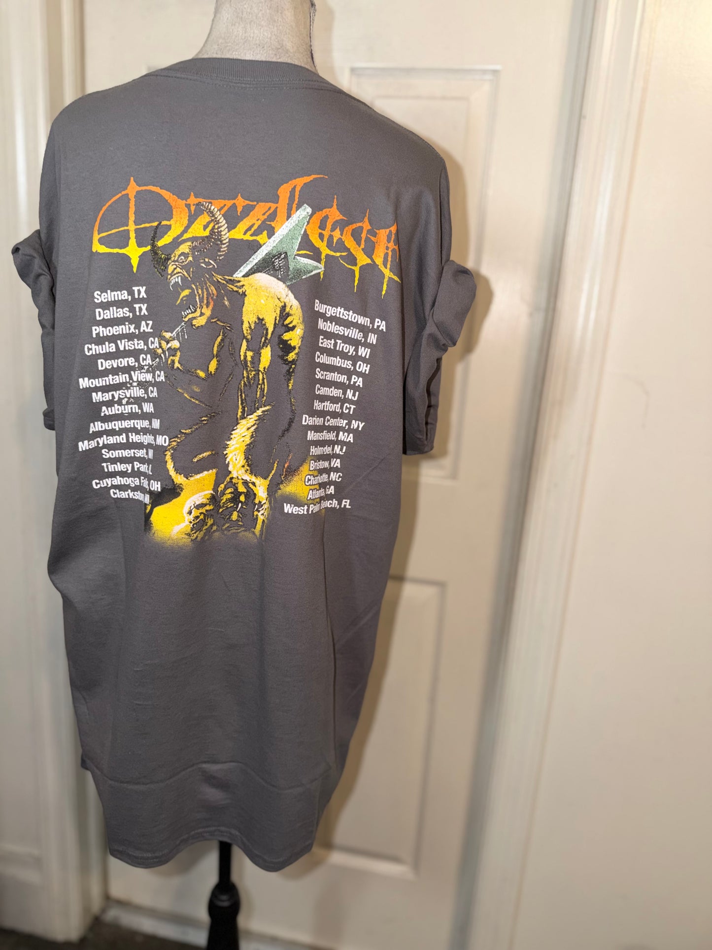 Ozzy Osbourne Ozzfest Double Sided Oversized Distressed Tee