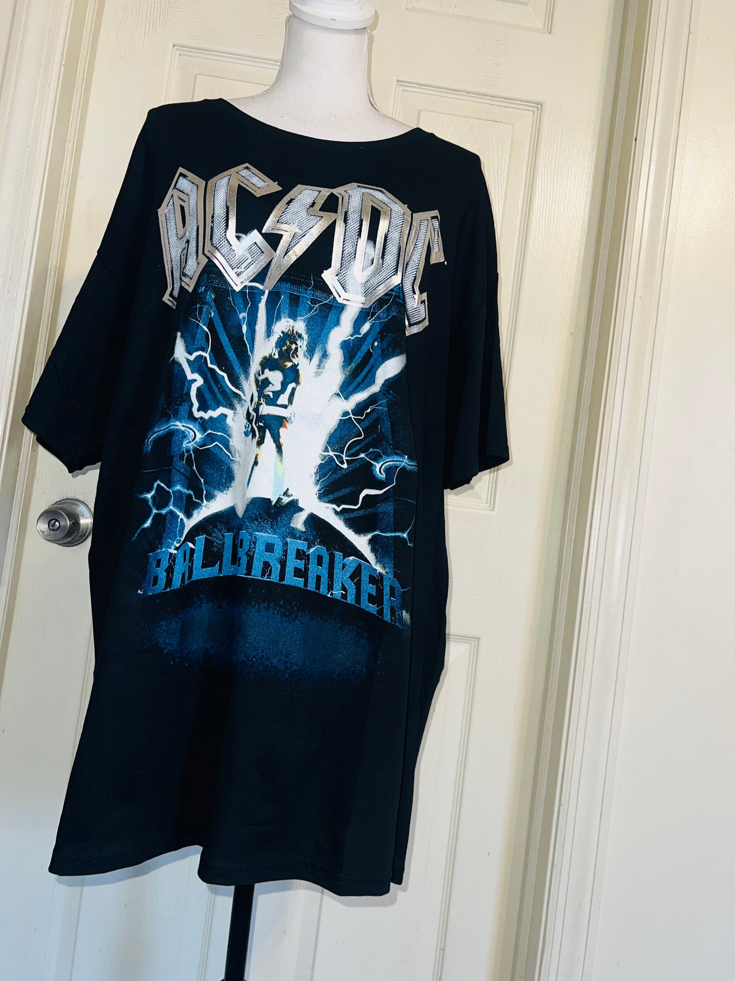 AC/DC Double Sided Oversized Distressed Tee