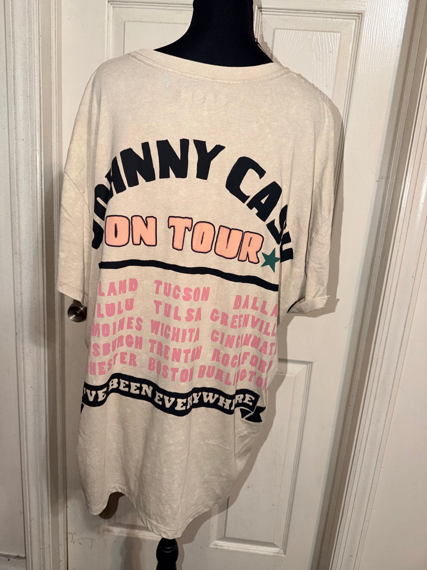 Johnny Cash Double Sided Oversized Distressed Tee