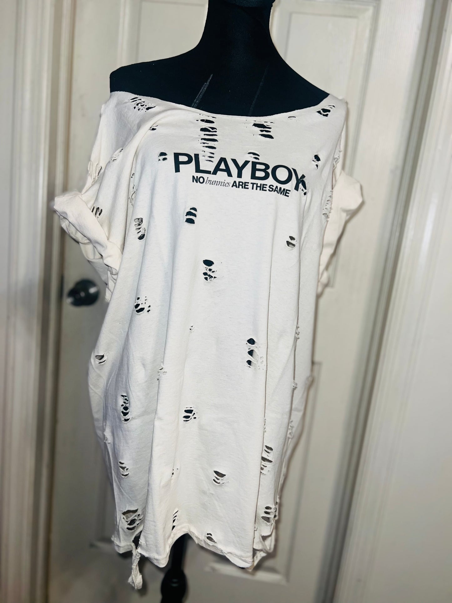 Playboy Double Sided Oversized Distressed Tee