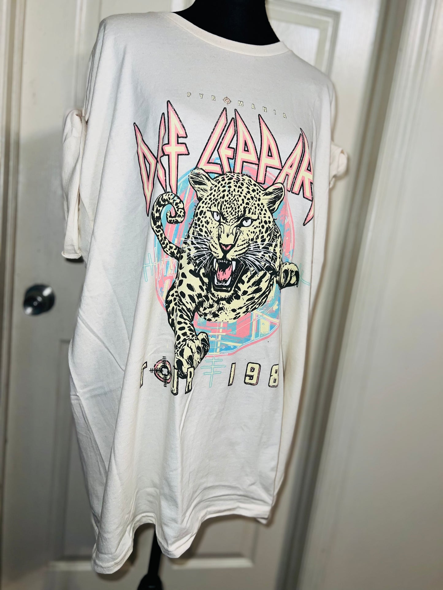 Def Leppard Double Sided Oversized Distressed Tee