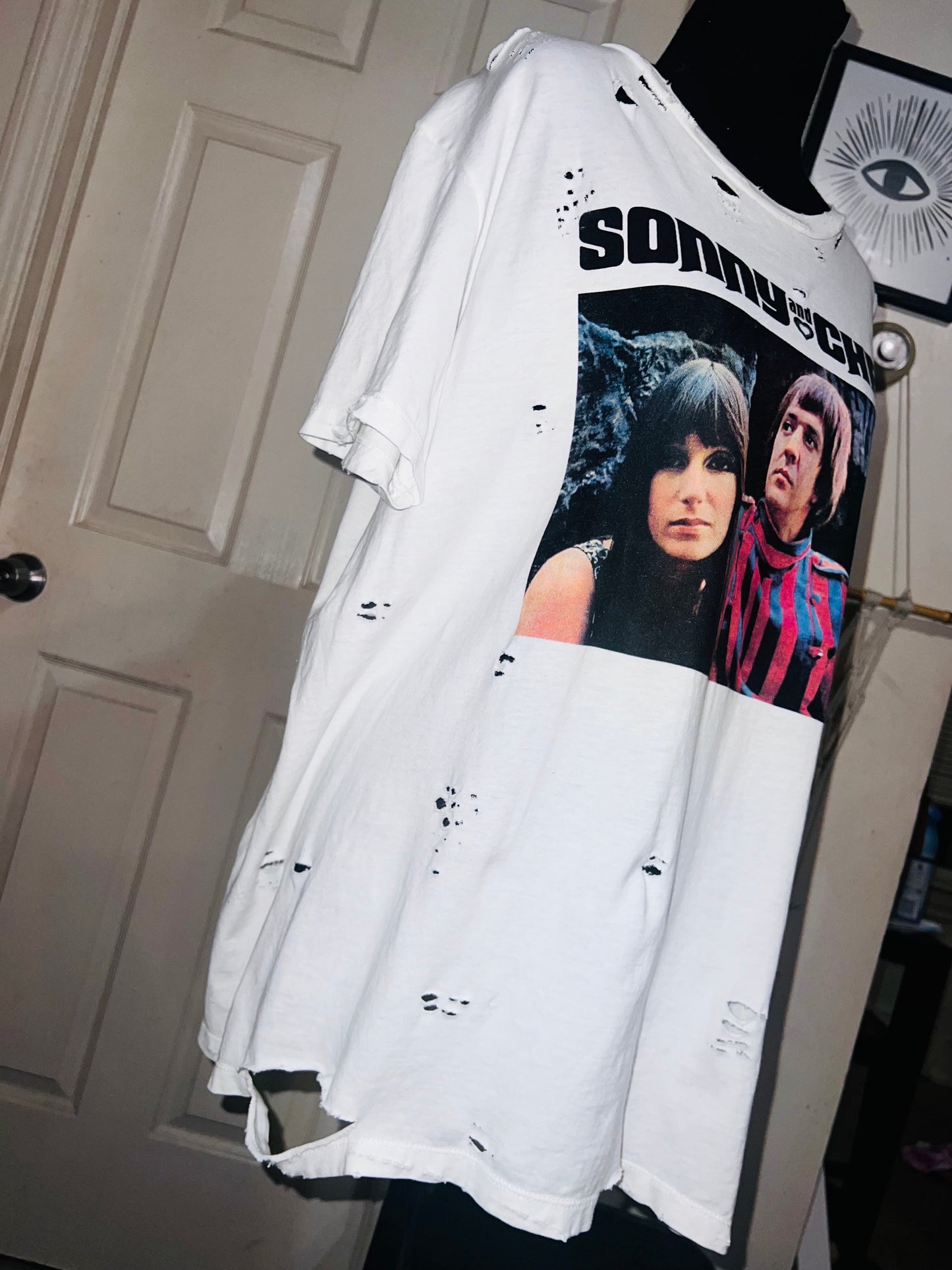 Sonny and Cher Oversized Distressed Tee