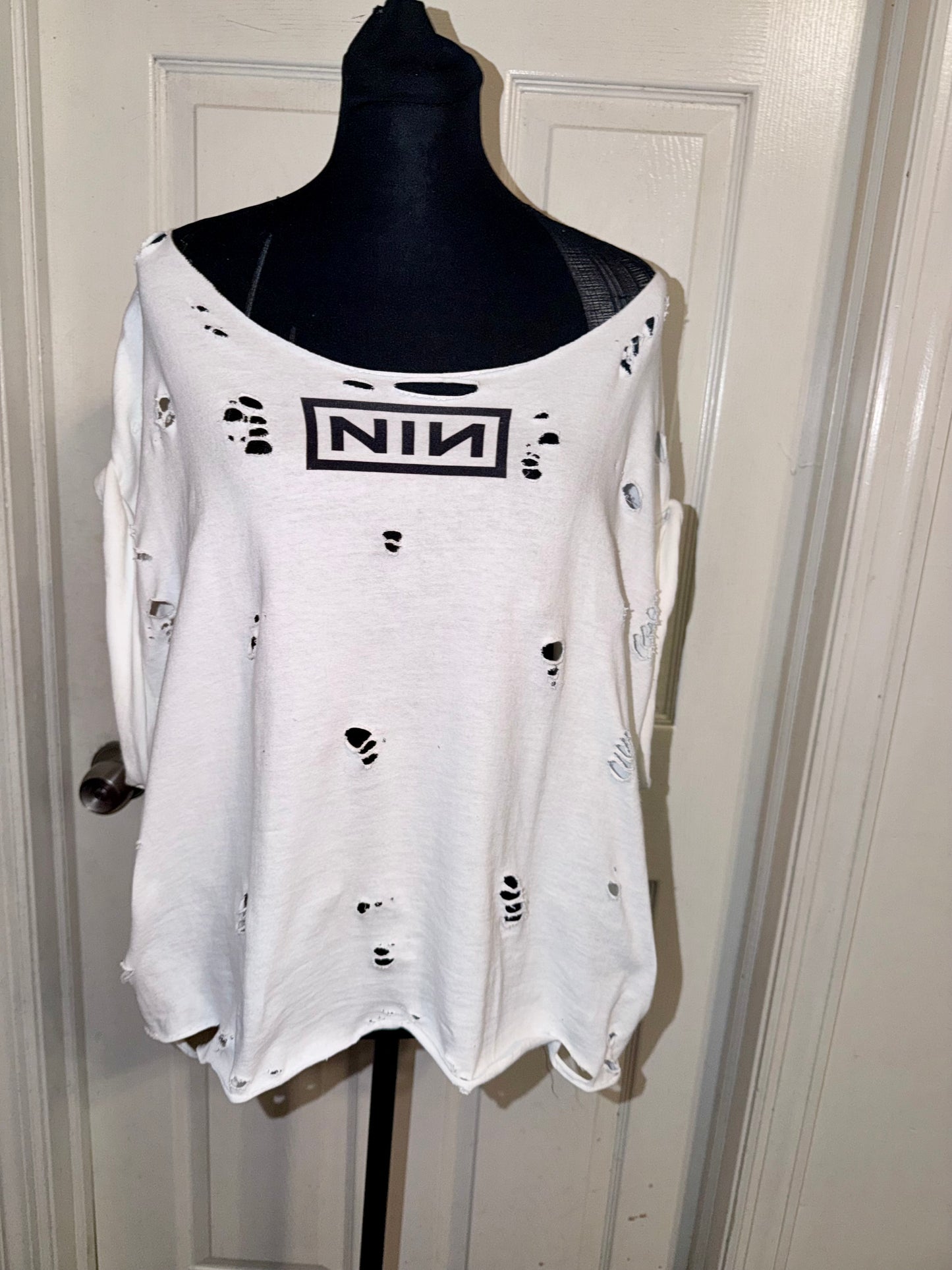 Nine Inch Nails Double Sided Oversized Distressed Tee