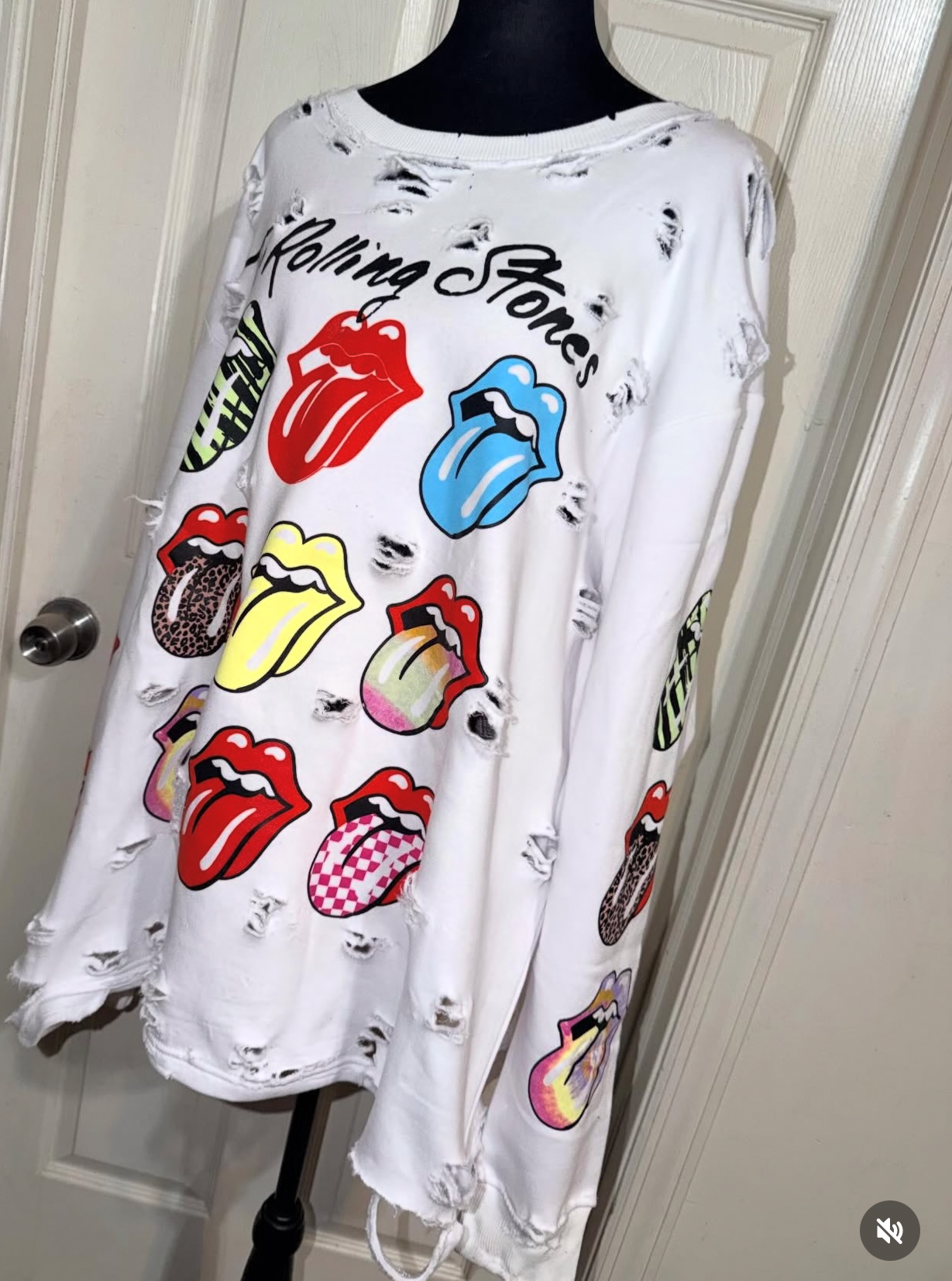 The Rolling Stones Oversized Distressed Sweatshirt