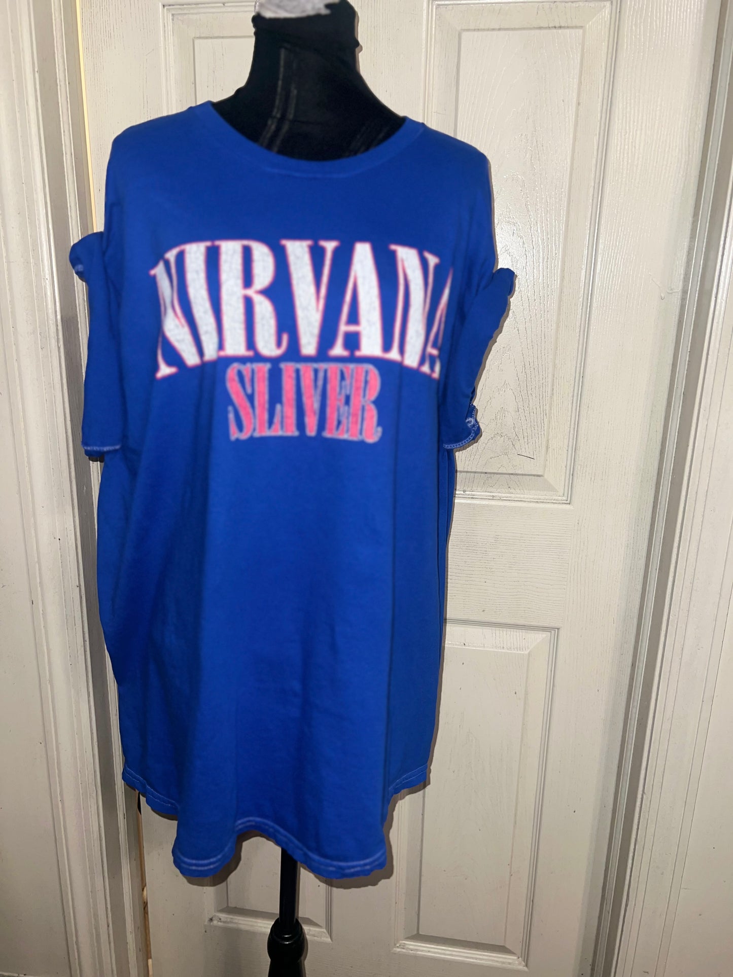 Nirvana Double Sided Oversized Distressed Tee