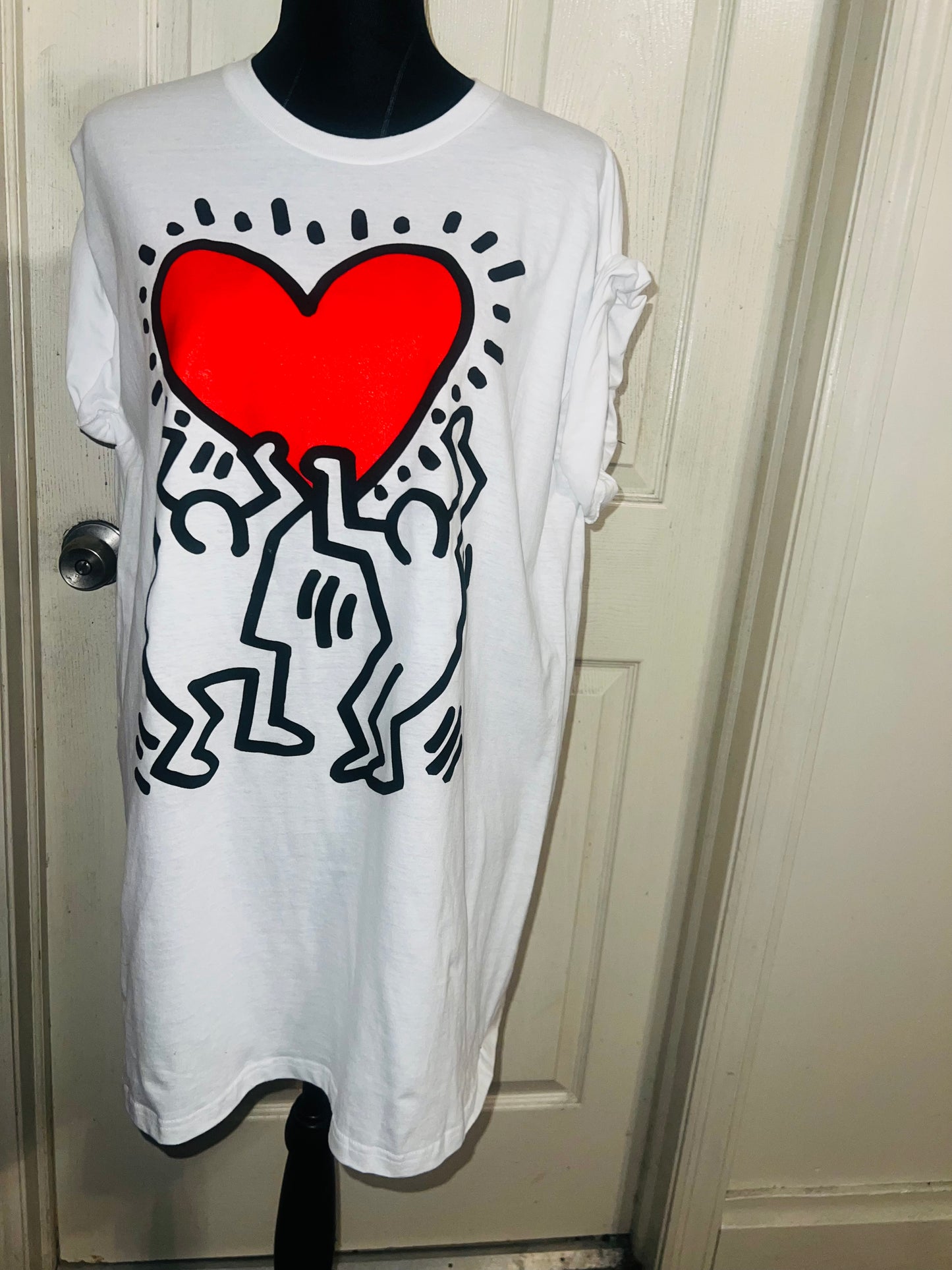 Keith Haring Oversized Distressed Tee