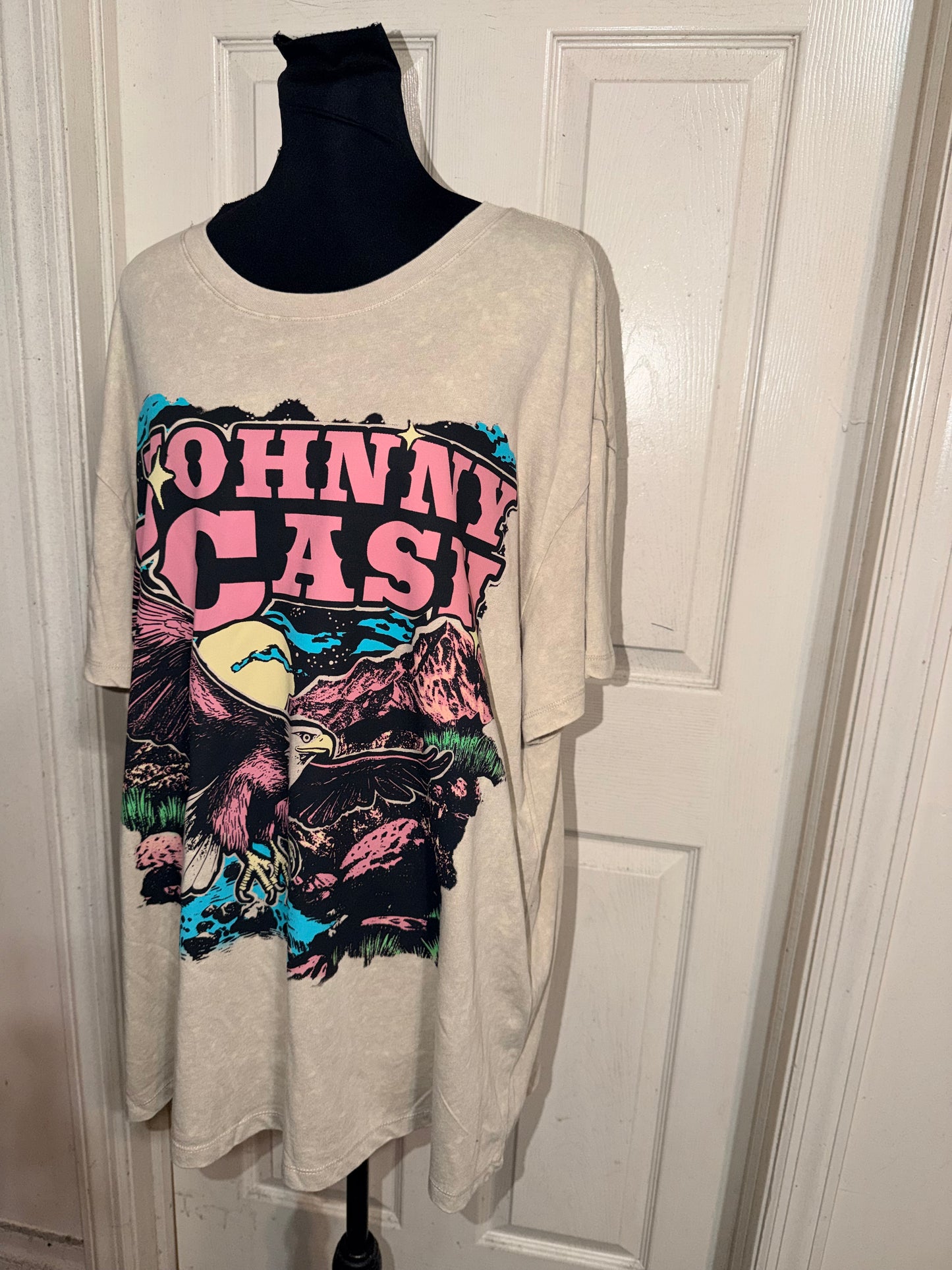 Johnny Cash Double Sided Oversized Distressed Tee