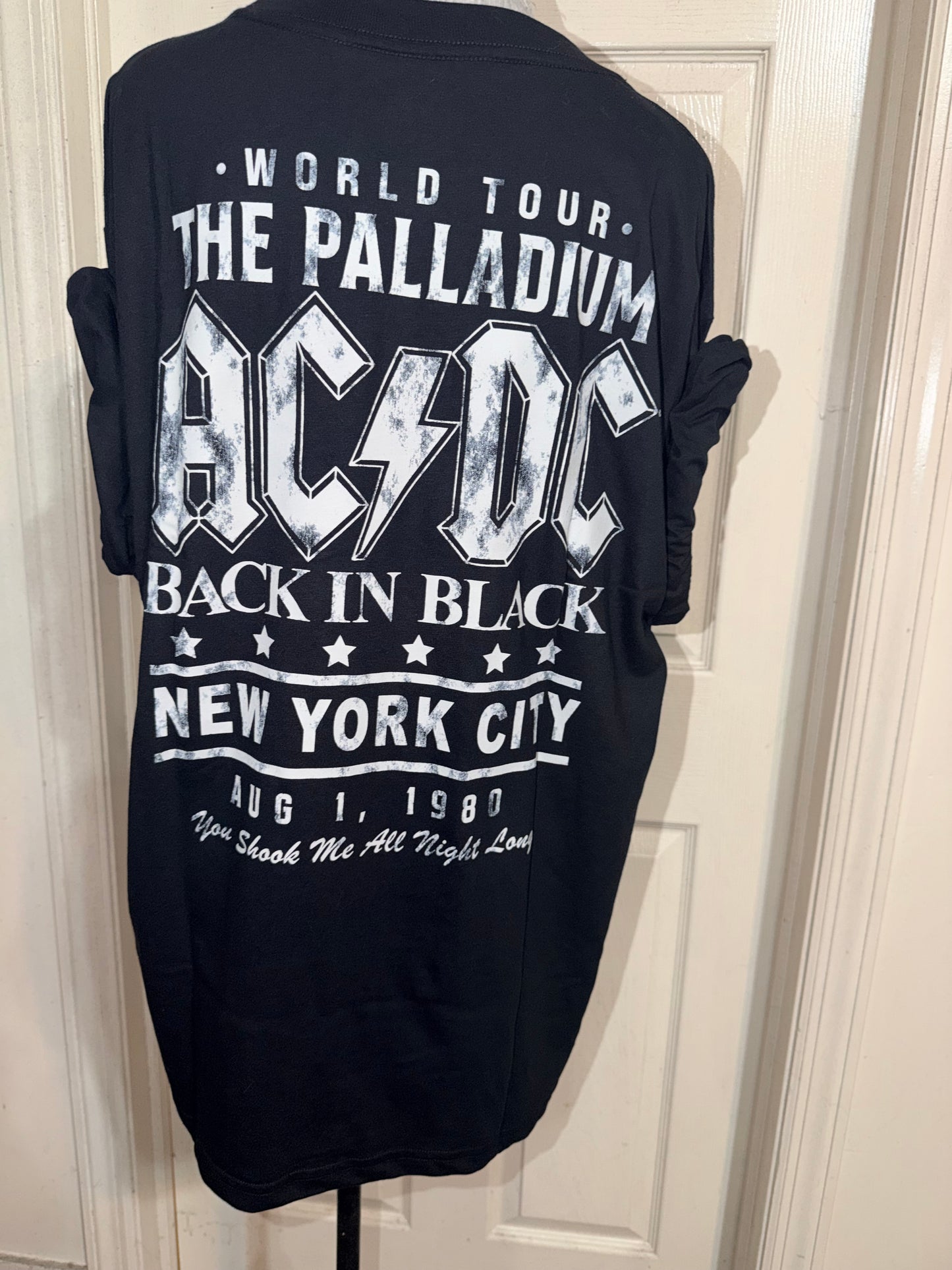AC/DC Double Sided Oversized Distressed Tee