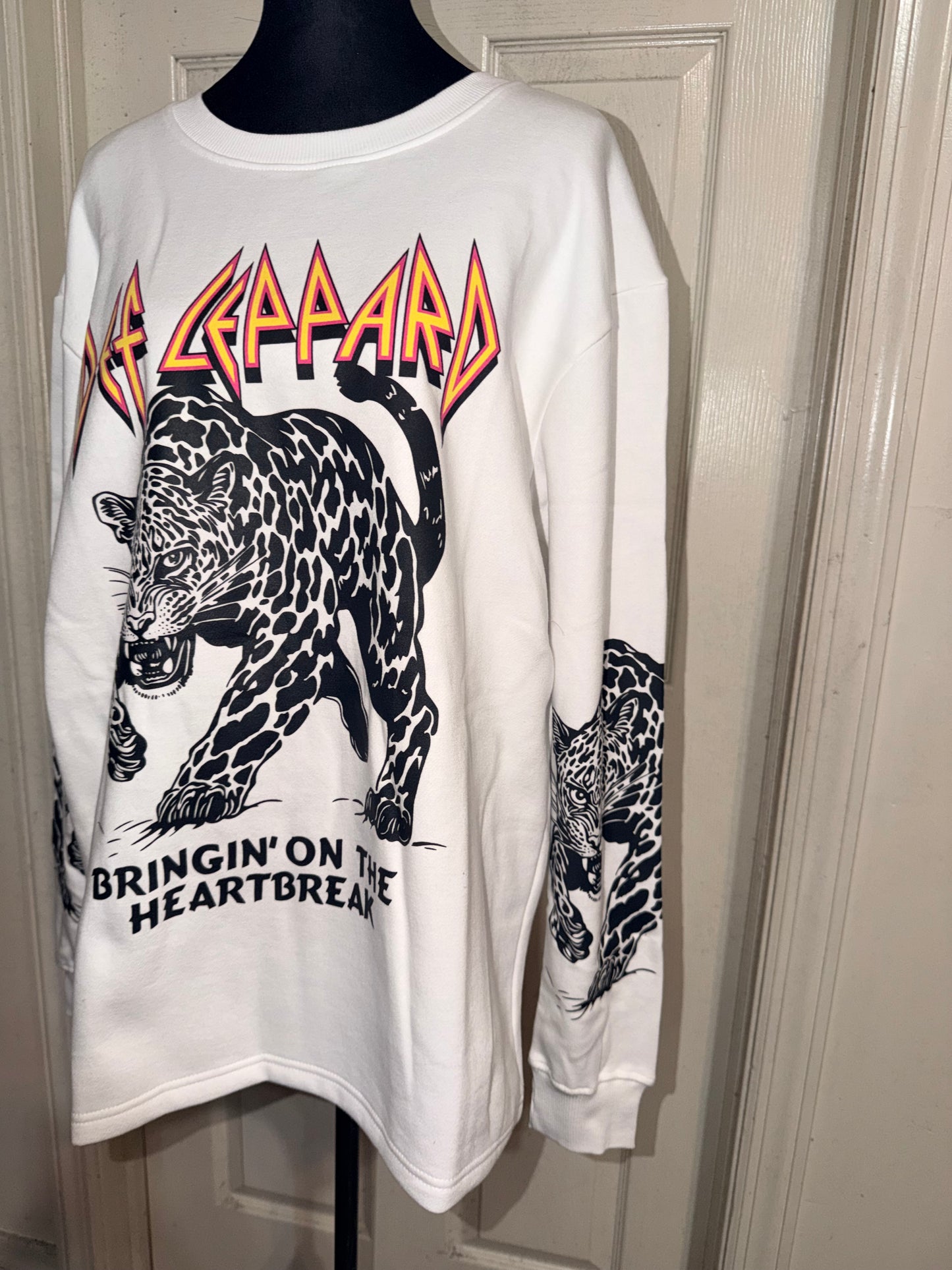Def Leppard Oversized Distressed Sweatshirt