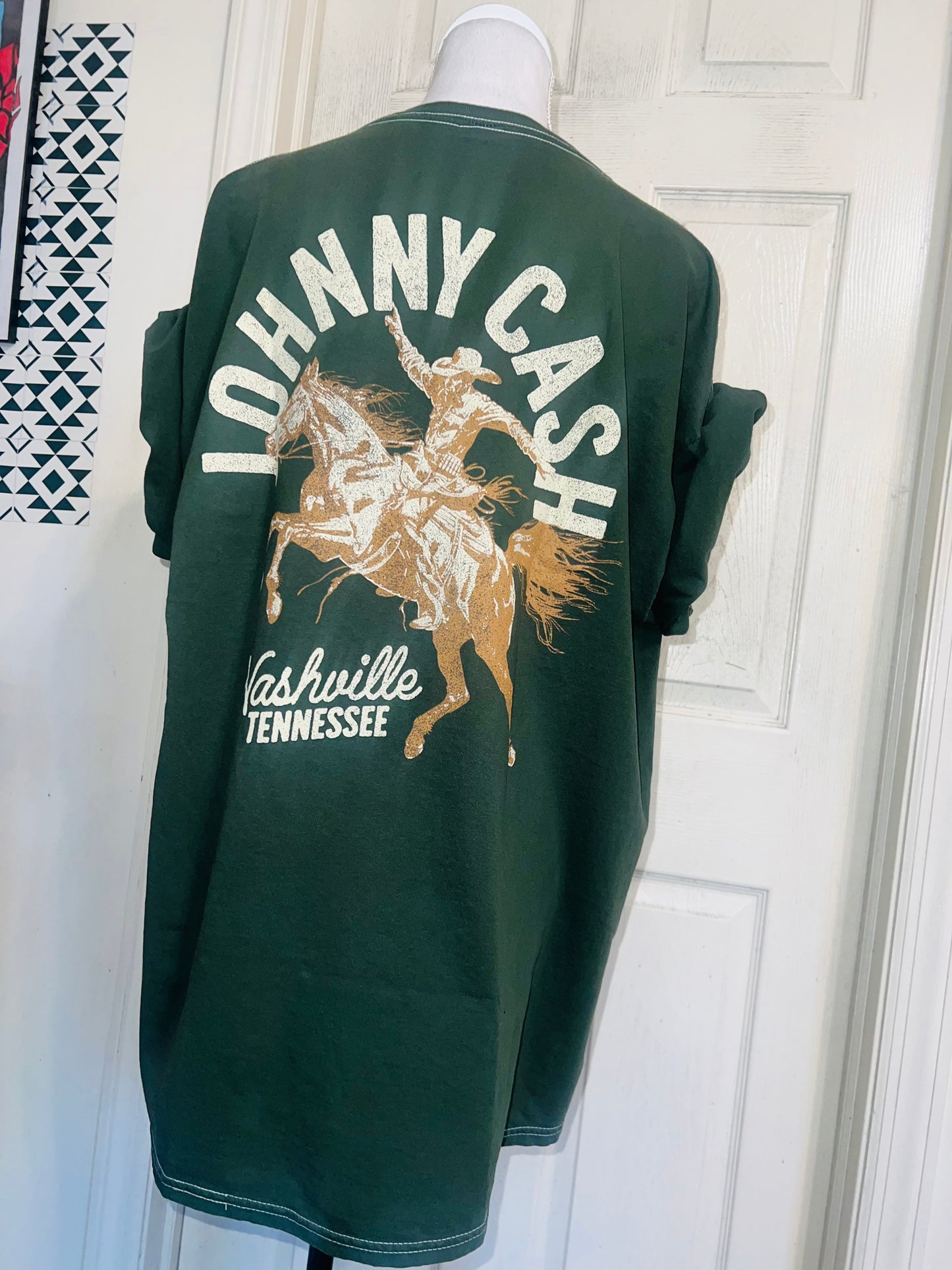 Johnny Cash Double Sided Oversized Diatressed Tee