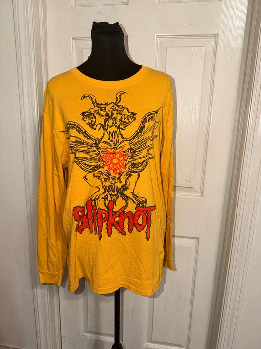 Slipknot Double Sided Vintage Oversized Distressed Long Sleeve Tee