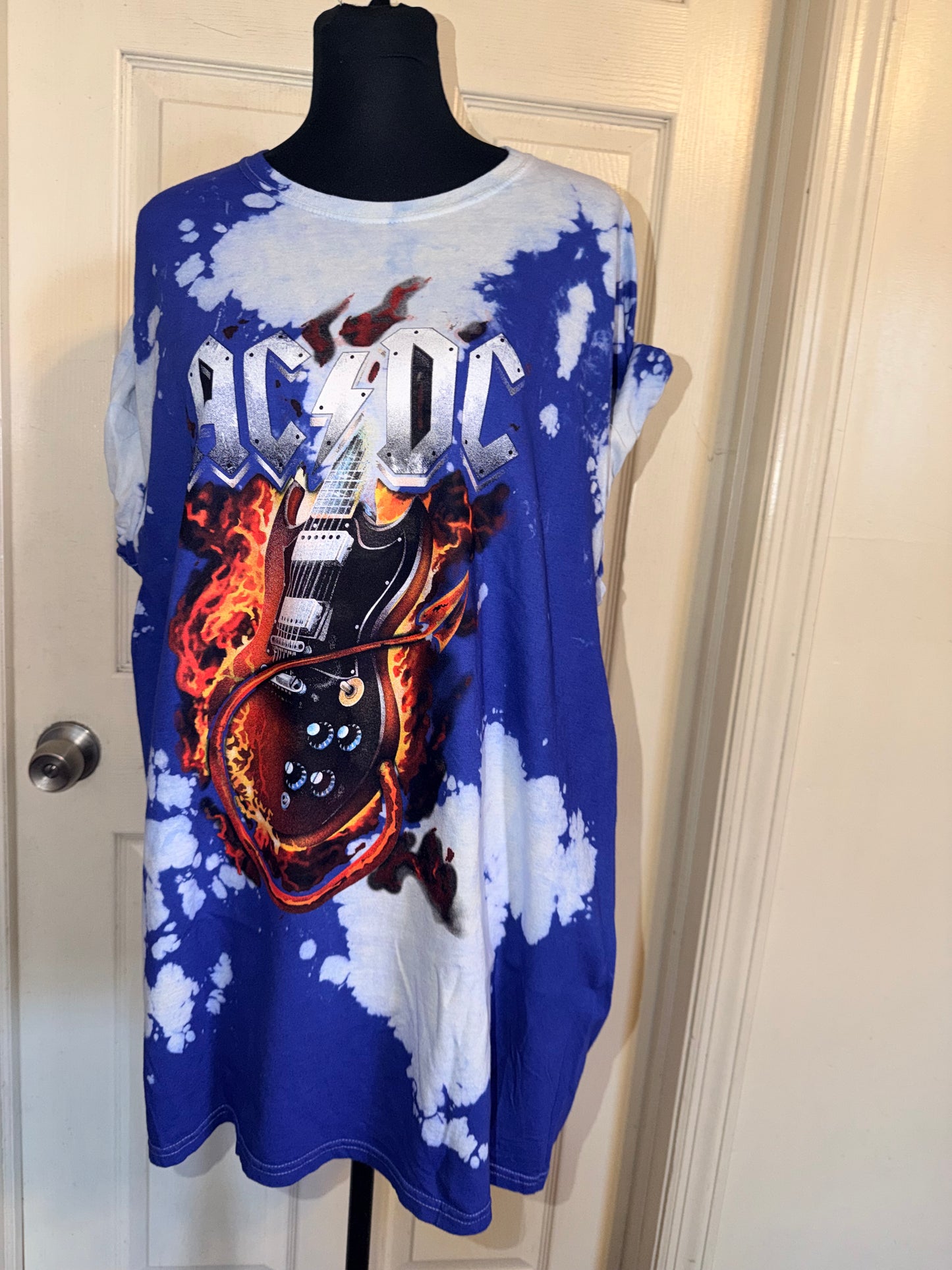 AC/DC Oversized Distressed Tee