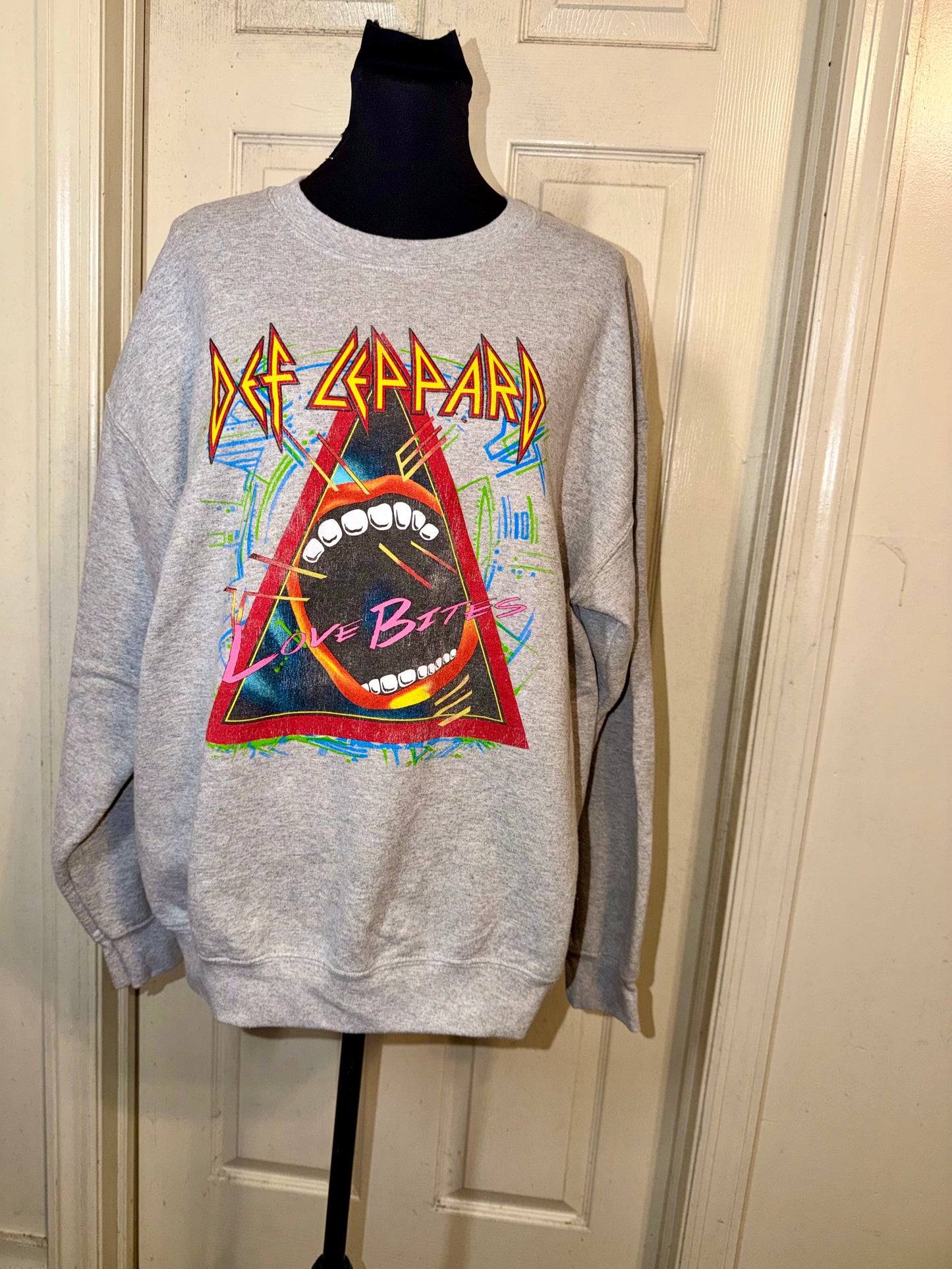 Def Leppard Oversized Distressed Sweatshirt