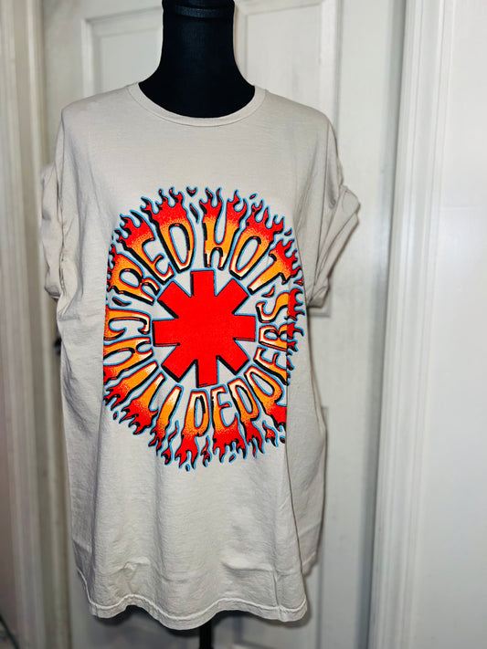 Red Hot Chili Peppers Double Sided Oversized Distressed Tee