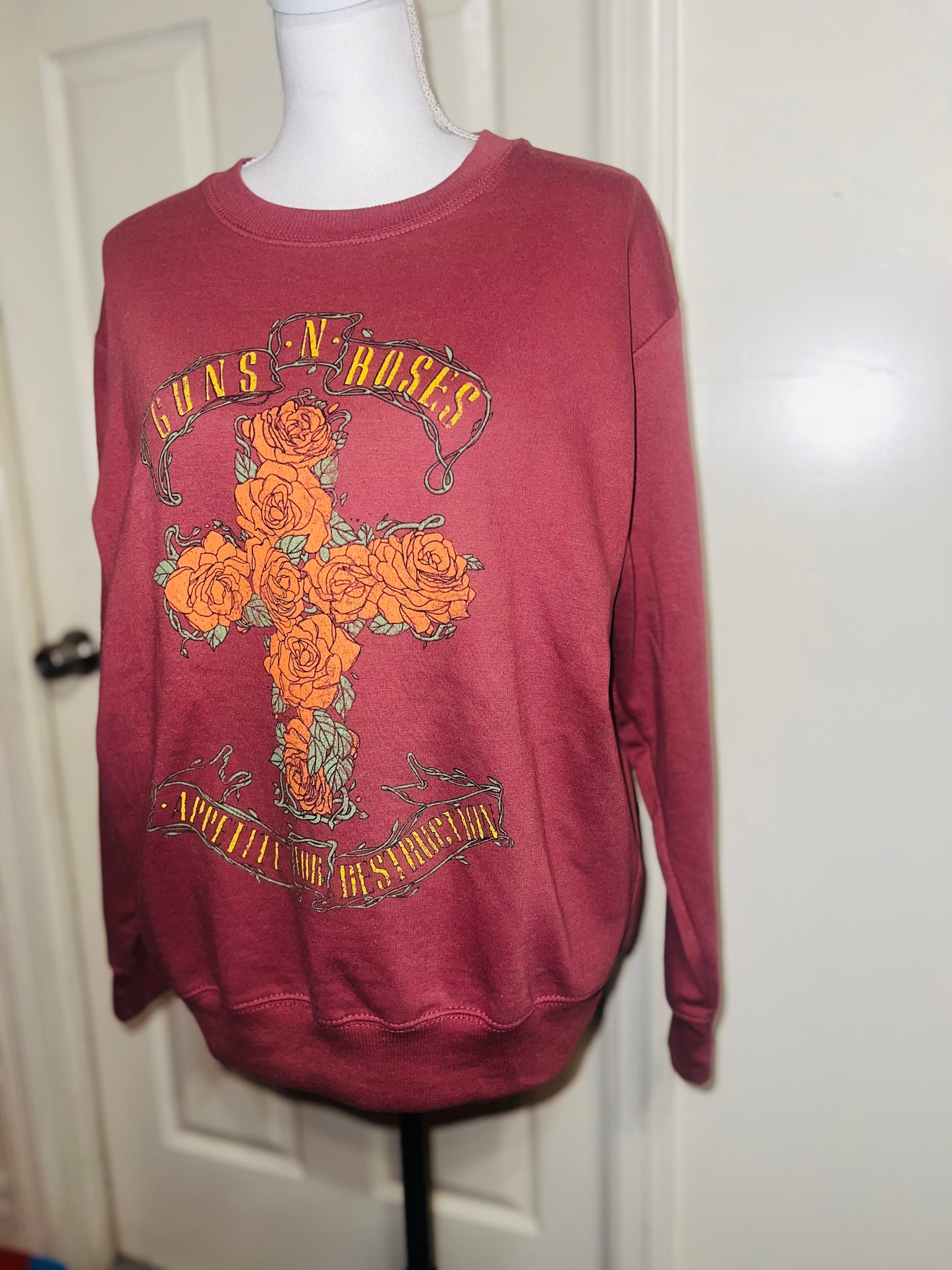 Guns N’ Roses Oversized Distressed Sweatshirt