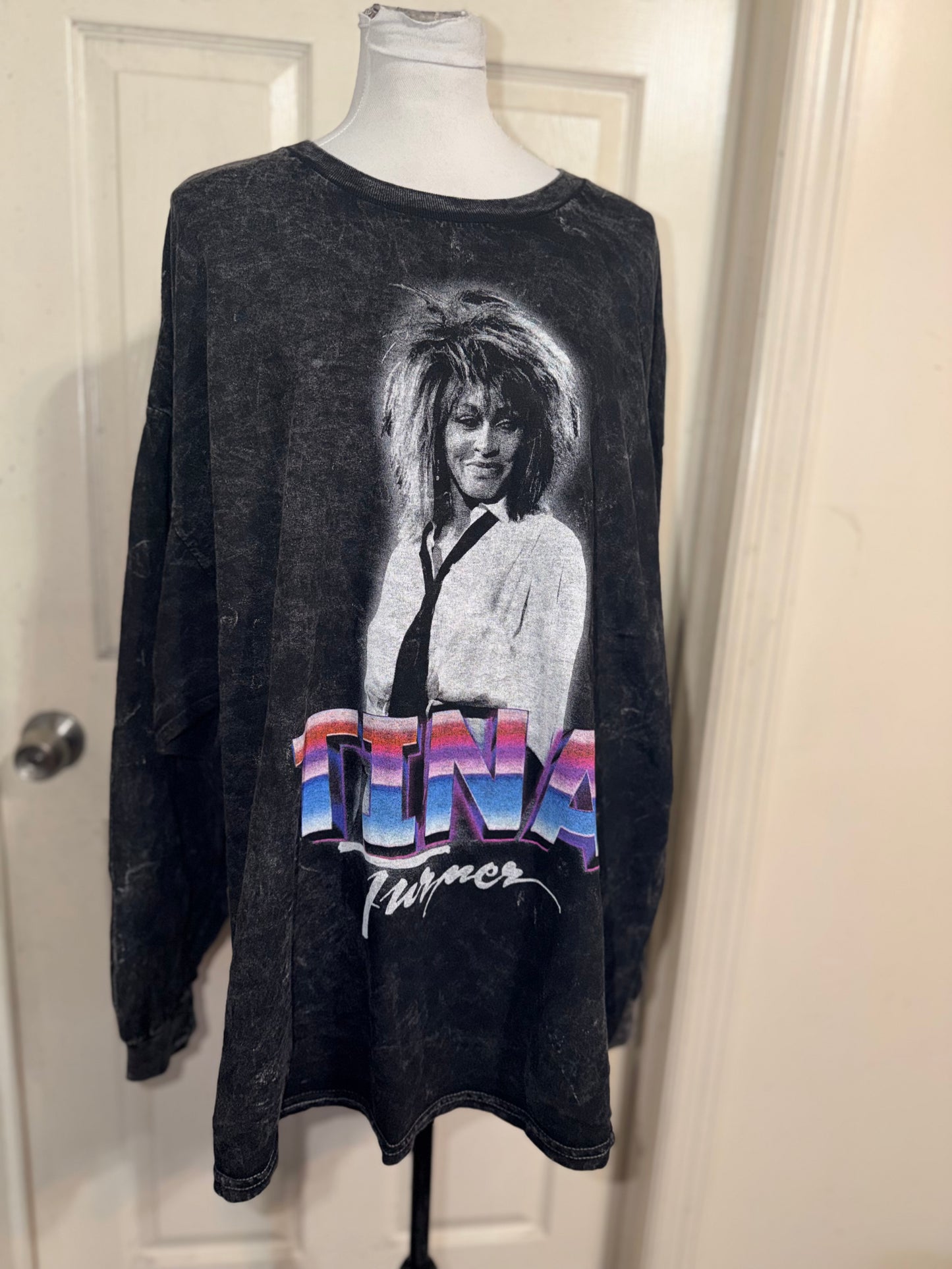 Tina Turner Oversized Distressed Long Sleeve Tee