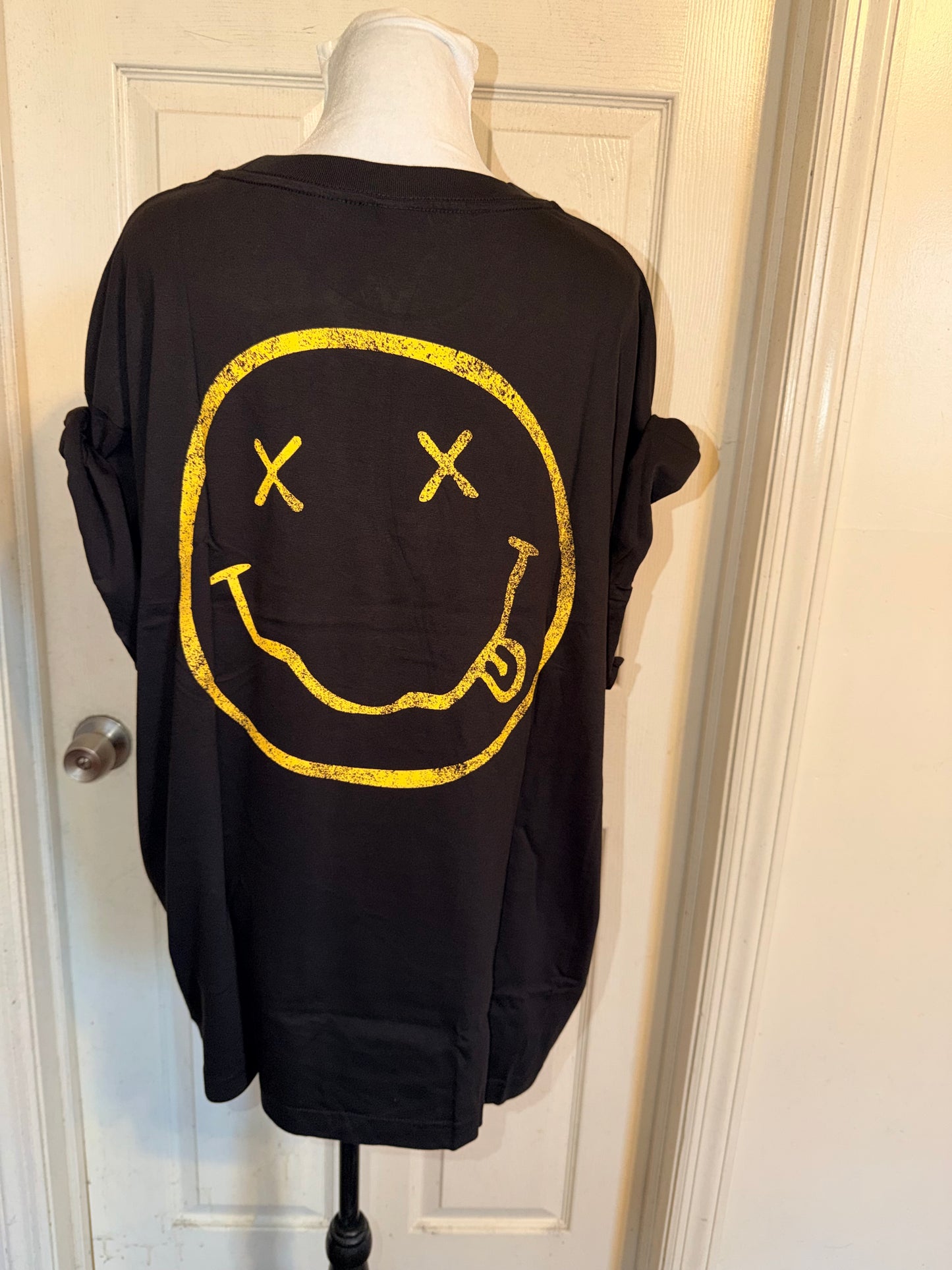 Nirvana Double Sided Oversized Distressed Tee