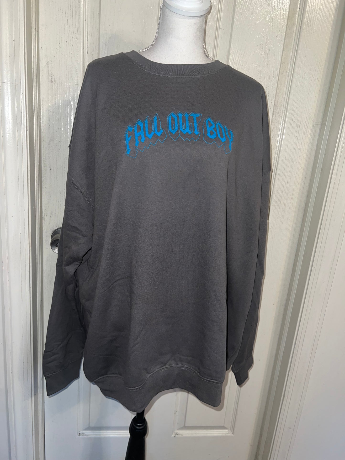 Fall Out Boy Double Sided Oversized Distressed Sweatshirt