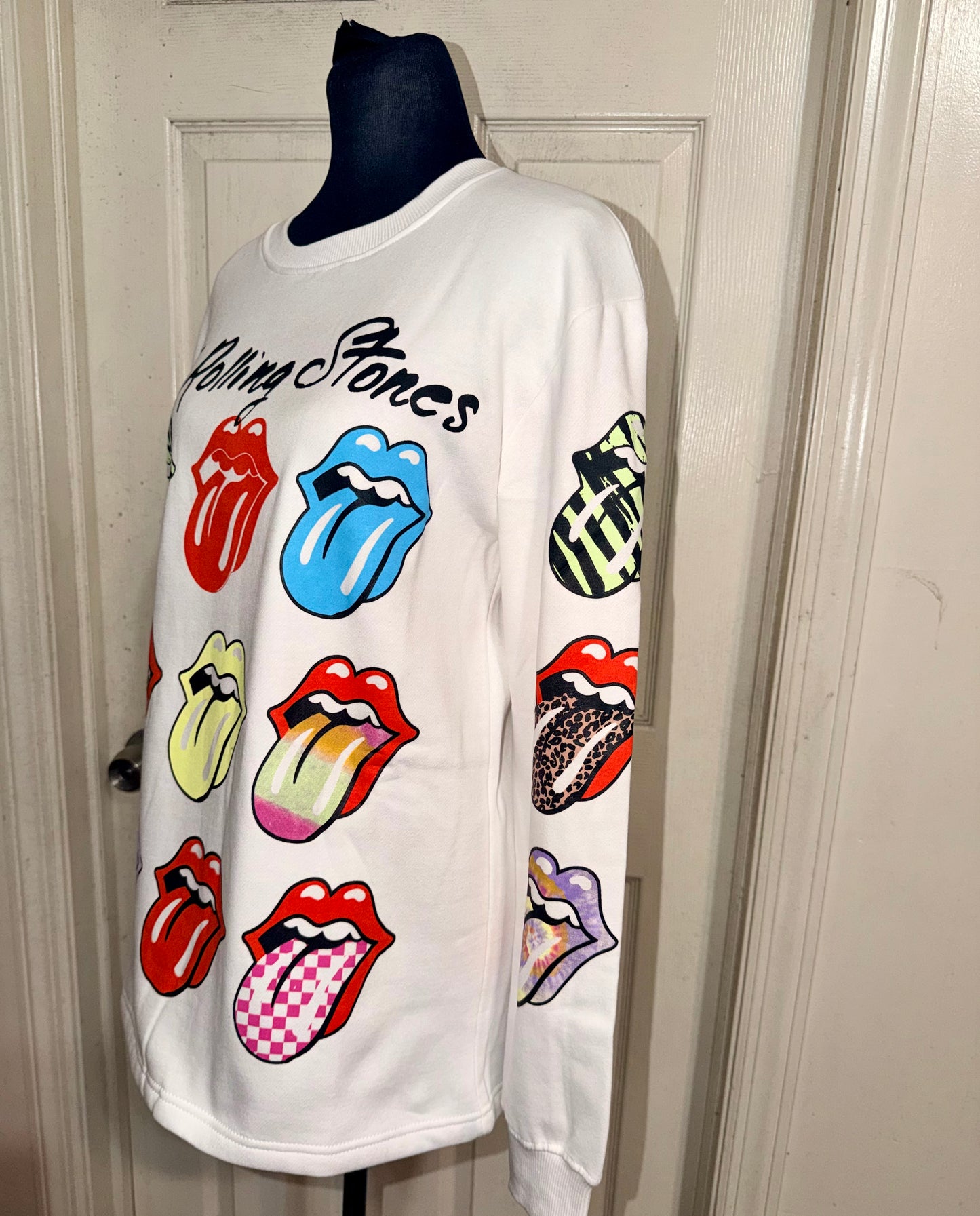 The Rolling Stones Oversized Distressed Sweatshirt