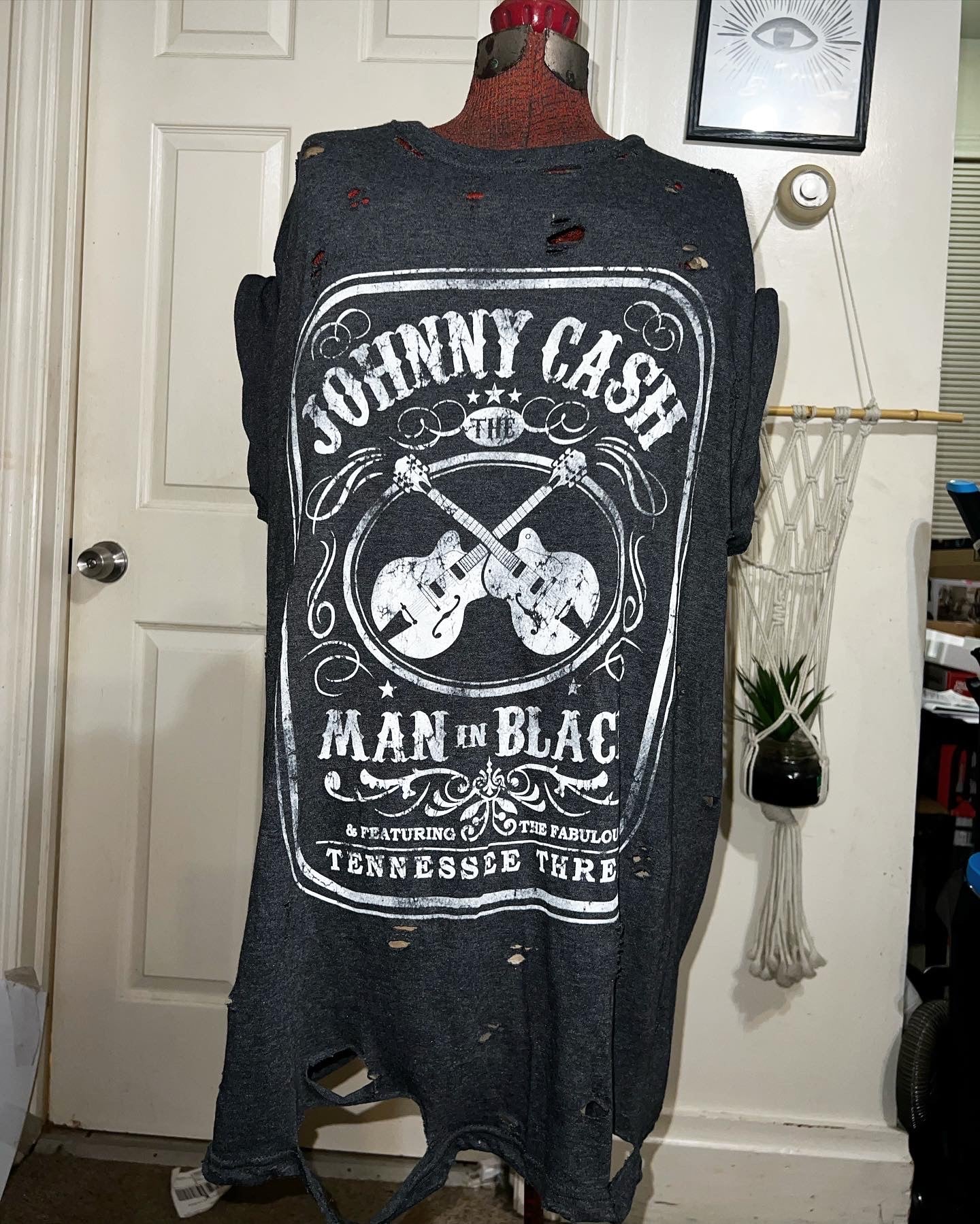 Johnny Cash Oversized Distressed Tee