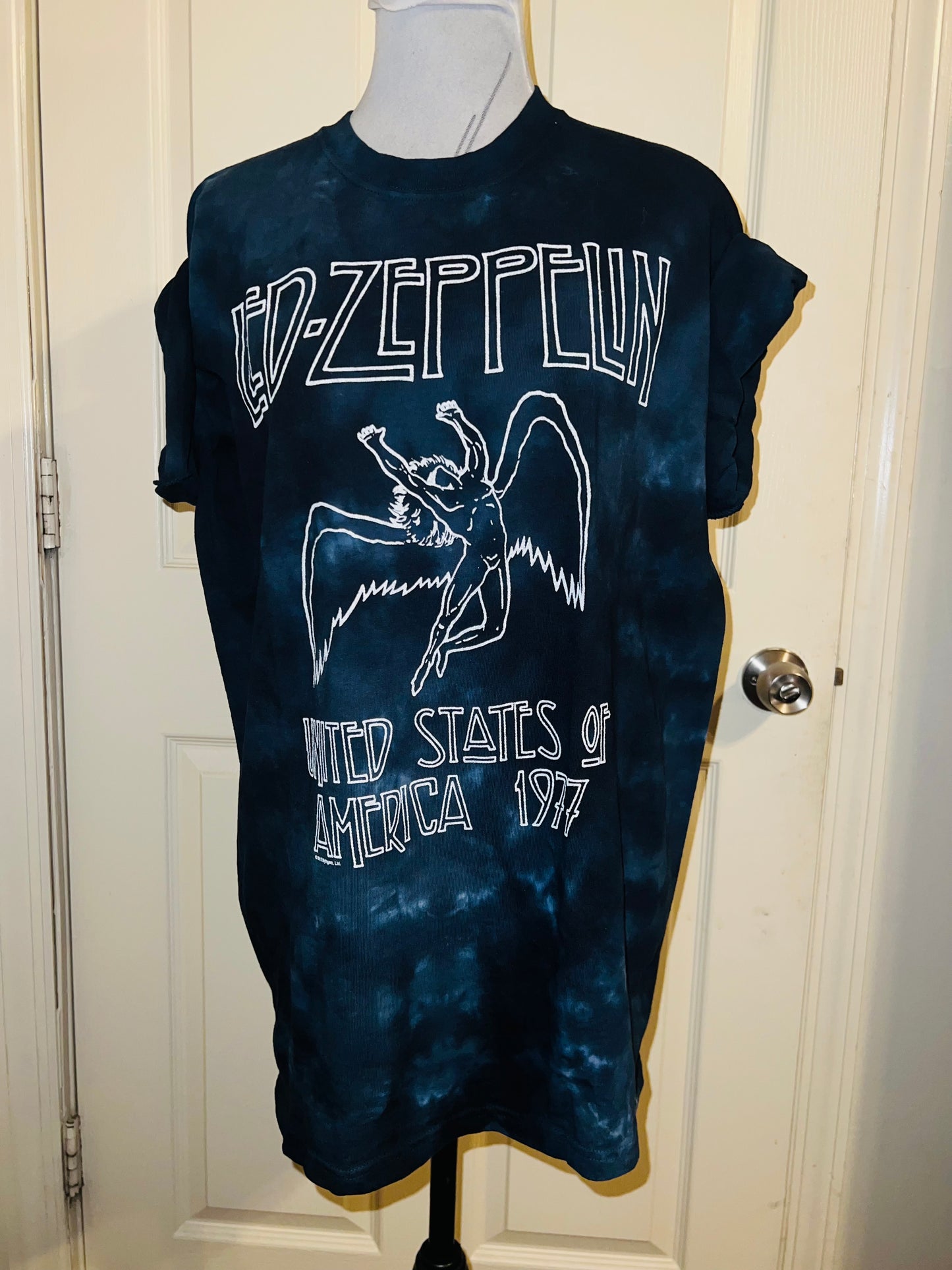 Led Zeppelin Tie Dye Oversized Distressed Tee