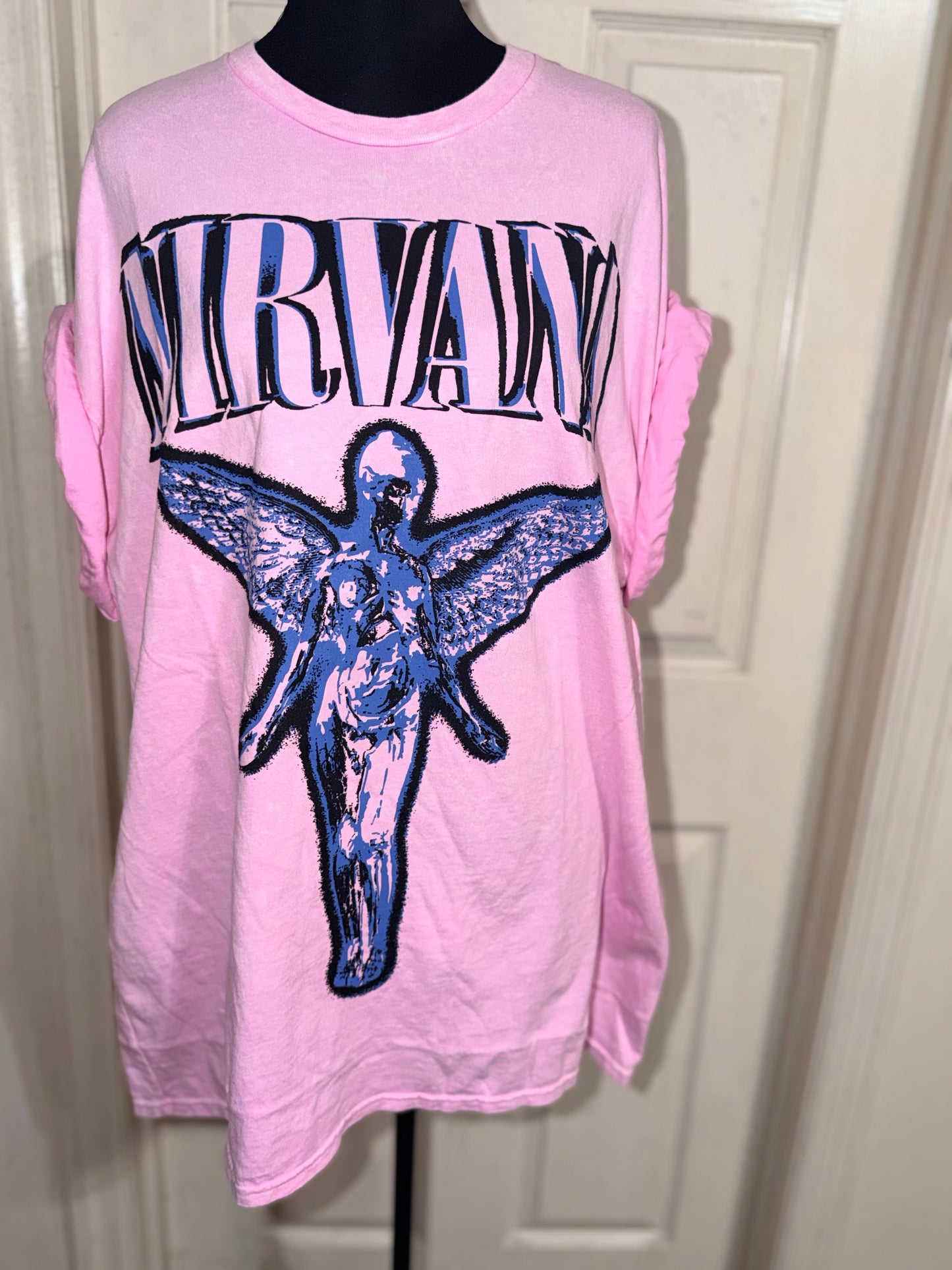 Nirvana Double Sided Oversized Distressed Tee
