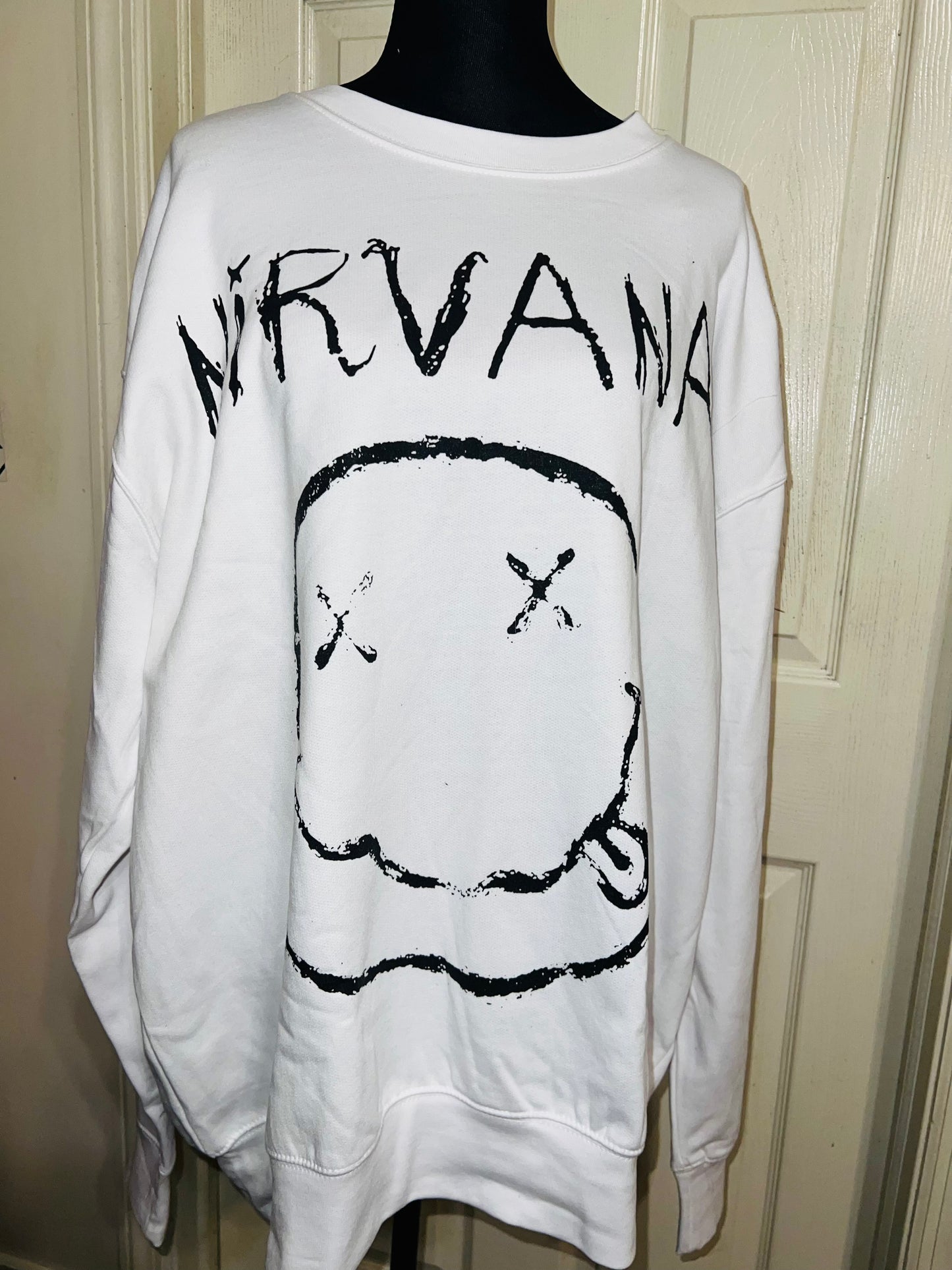 Nirvana Oversized Distressed Sweatshirt