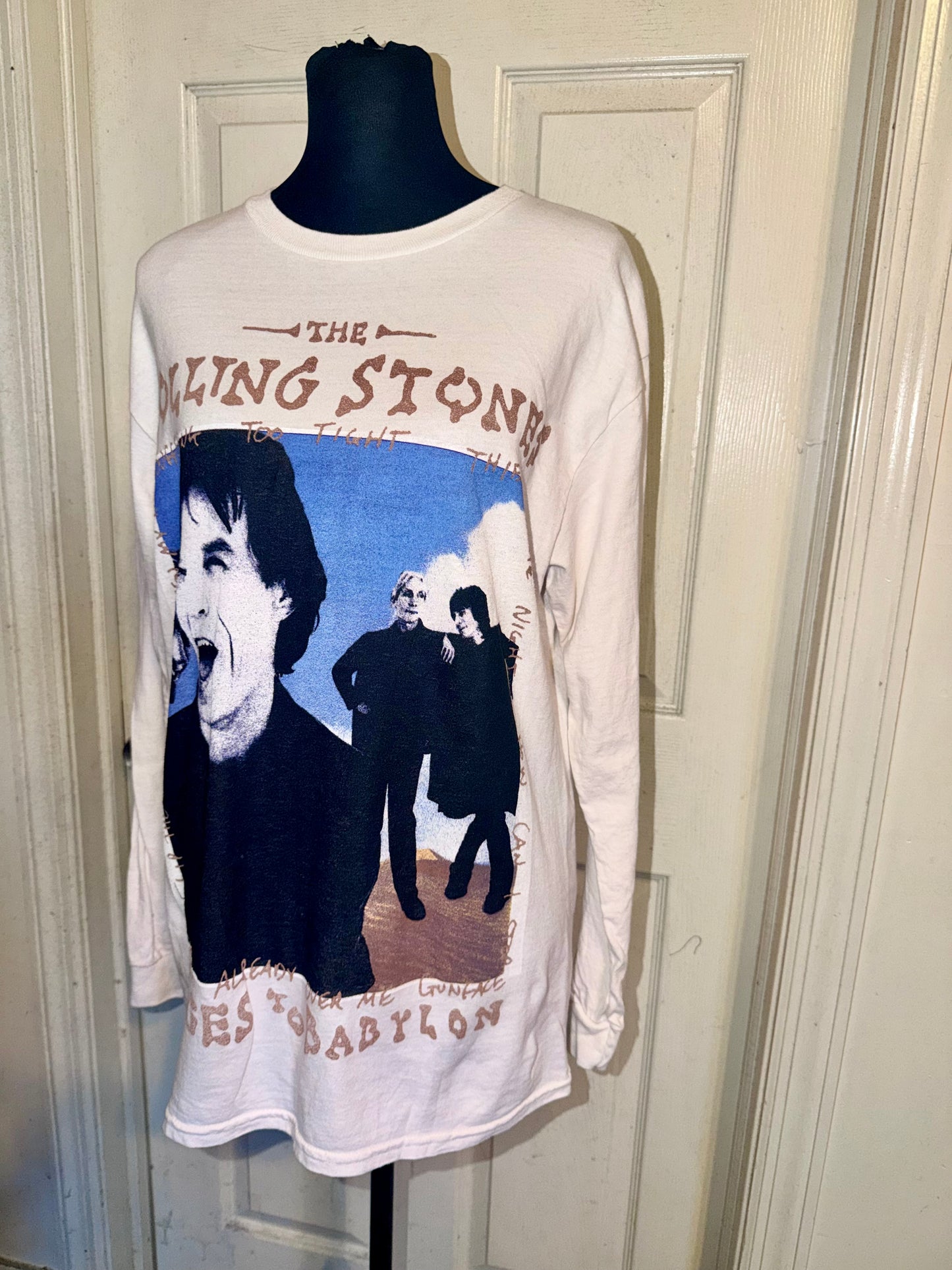 The Rolling Stones Oversized Distressed Long Sleeve Tee