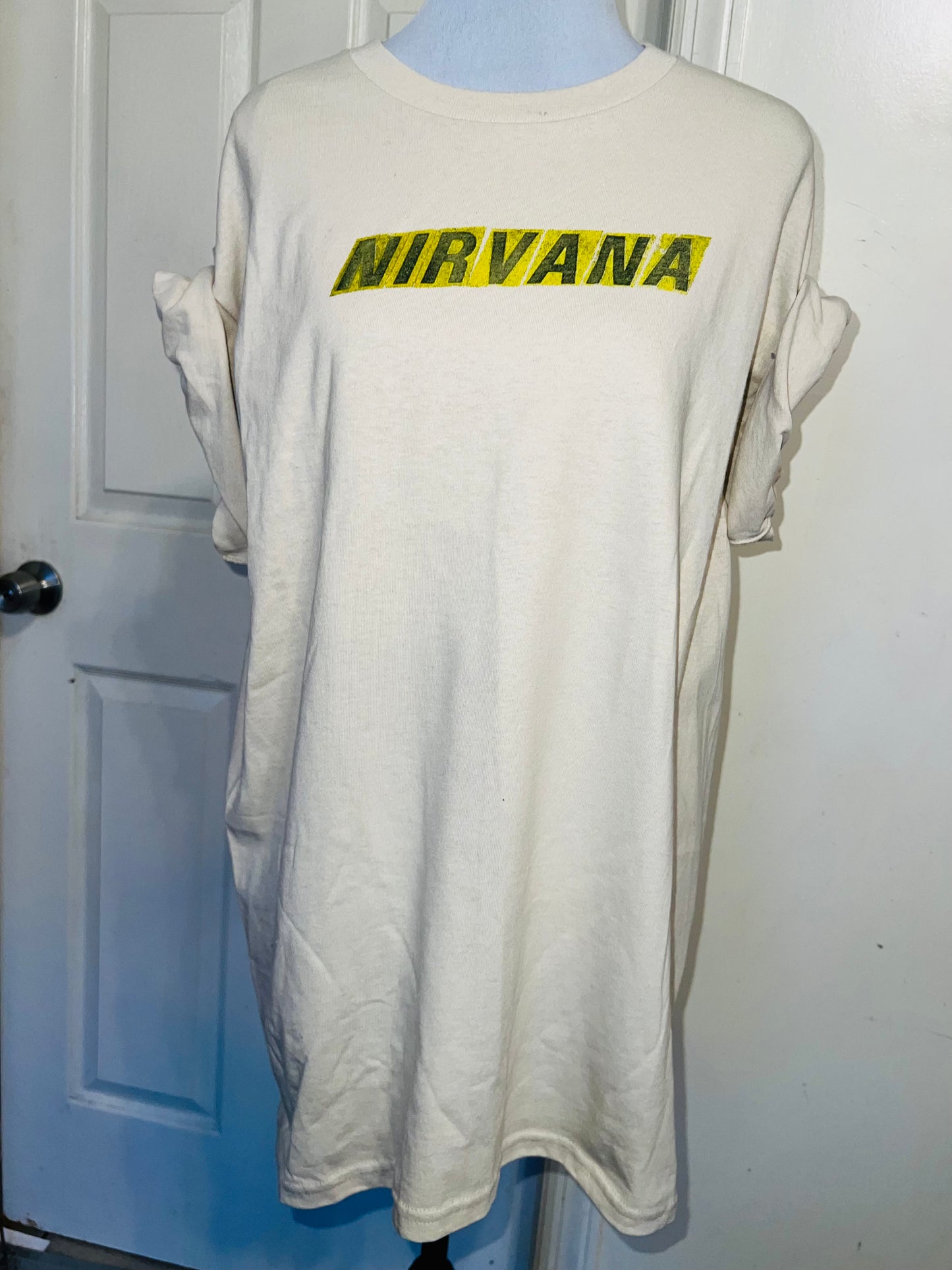 Nirvana Double Sided Oversized Distressed Tee