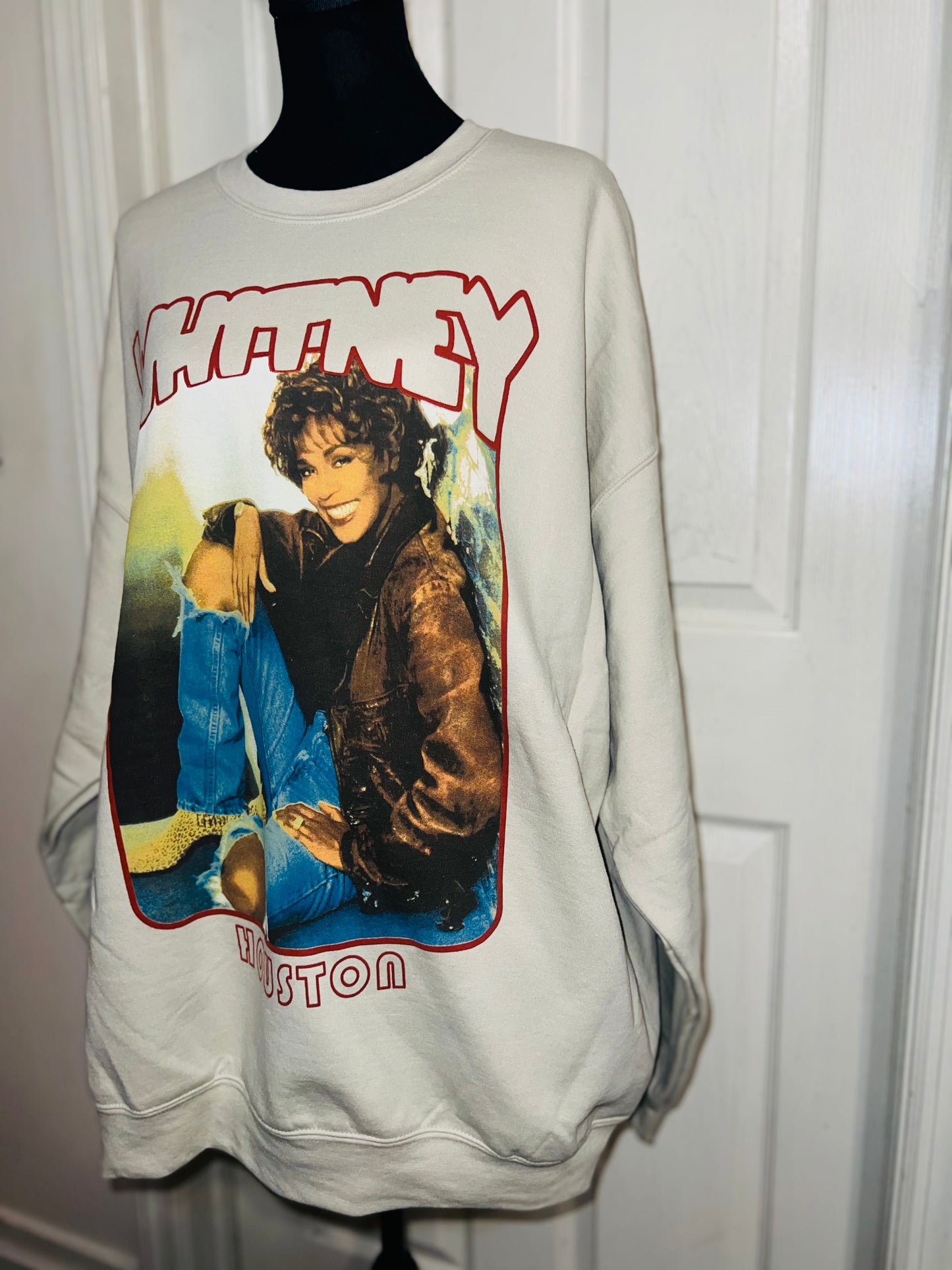 Whitney Houston Oversized Distressed Sweatshirt