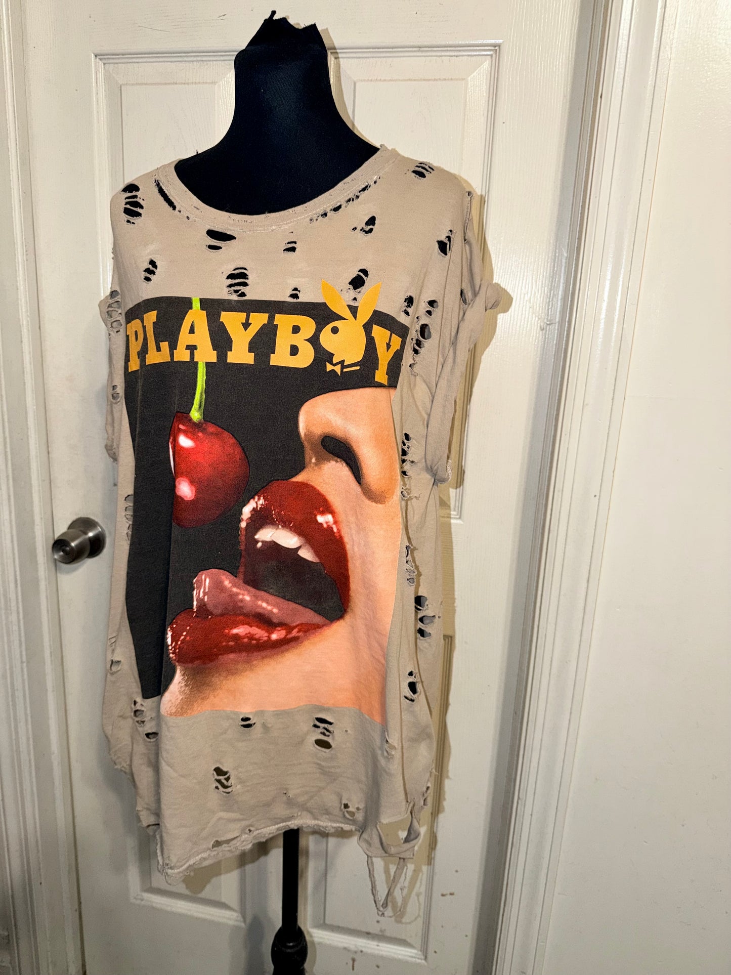 Playboy Oversized Distressed Tee