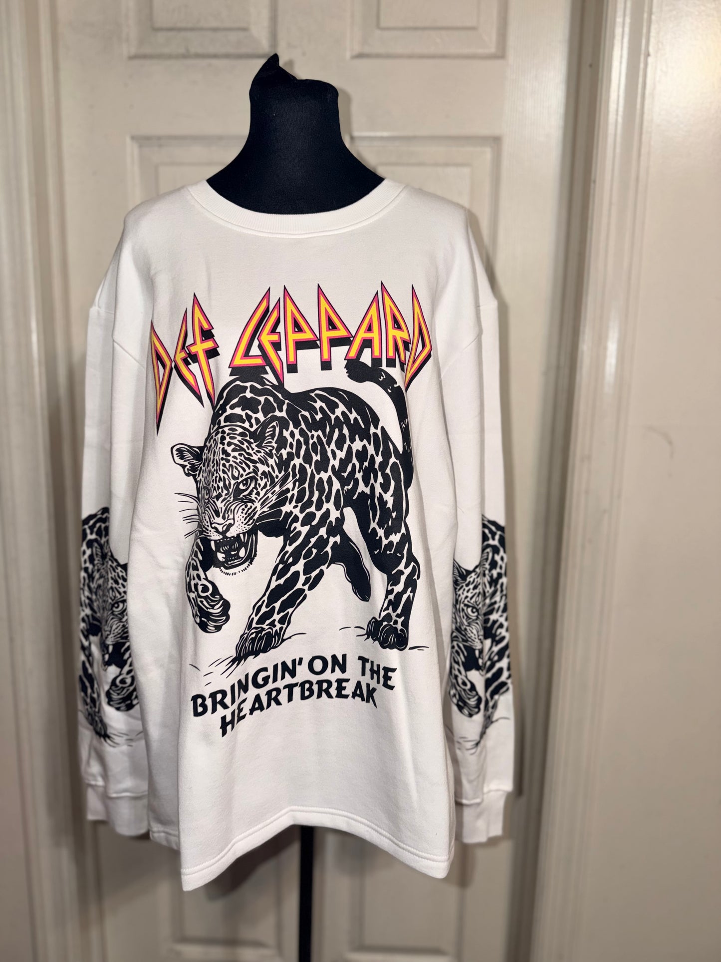 Def Leppard Oversized Distressed Sweatshirt