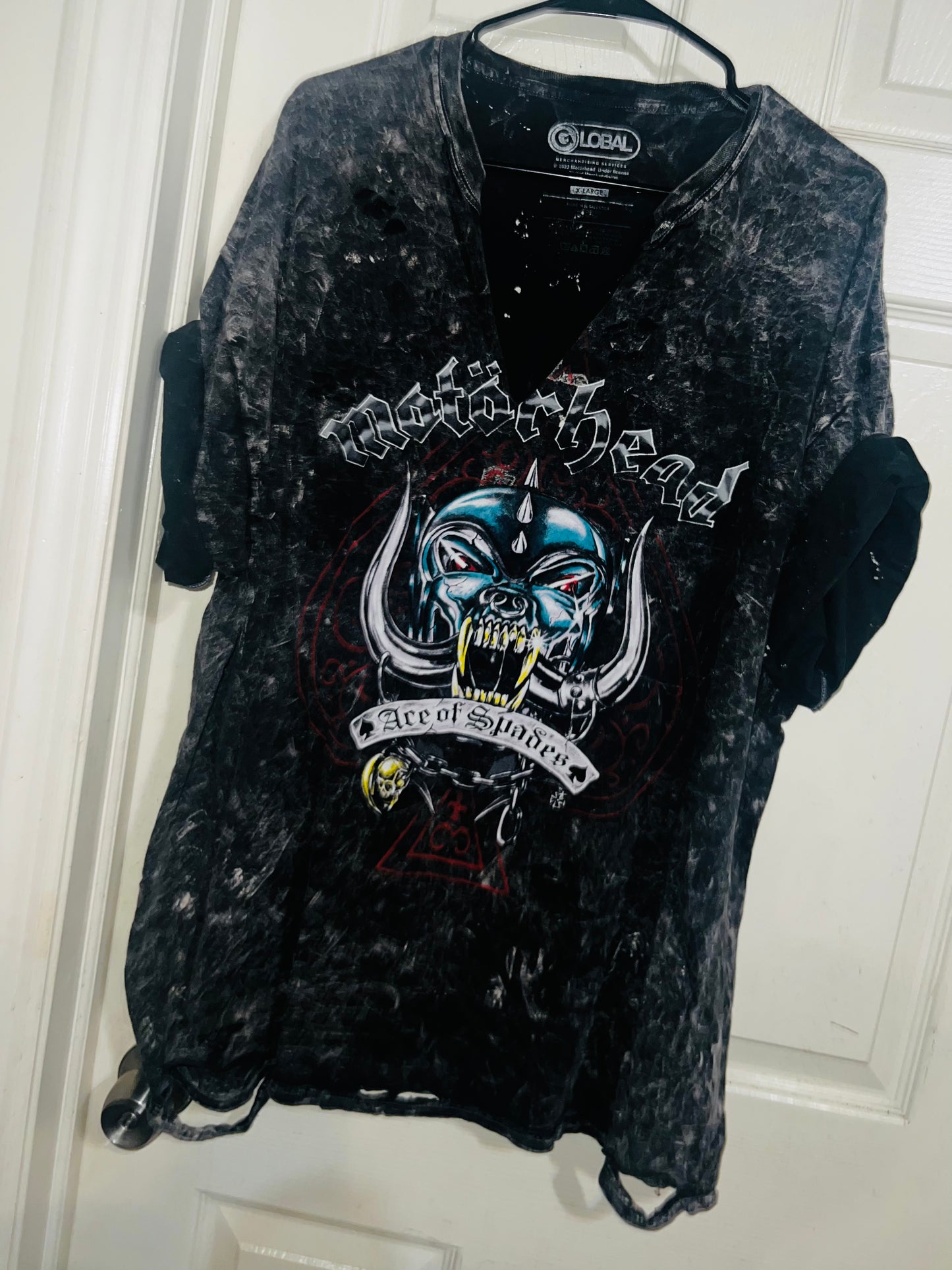 Motörhead Acid Wash Oversized Distressed Tee