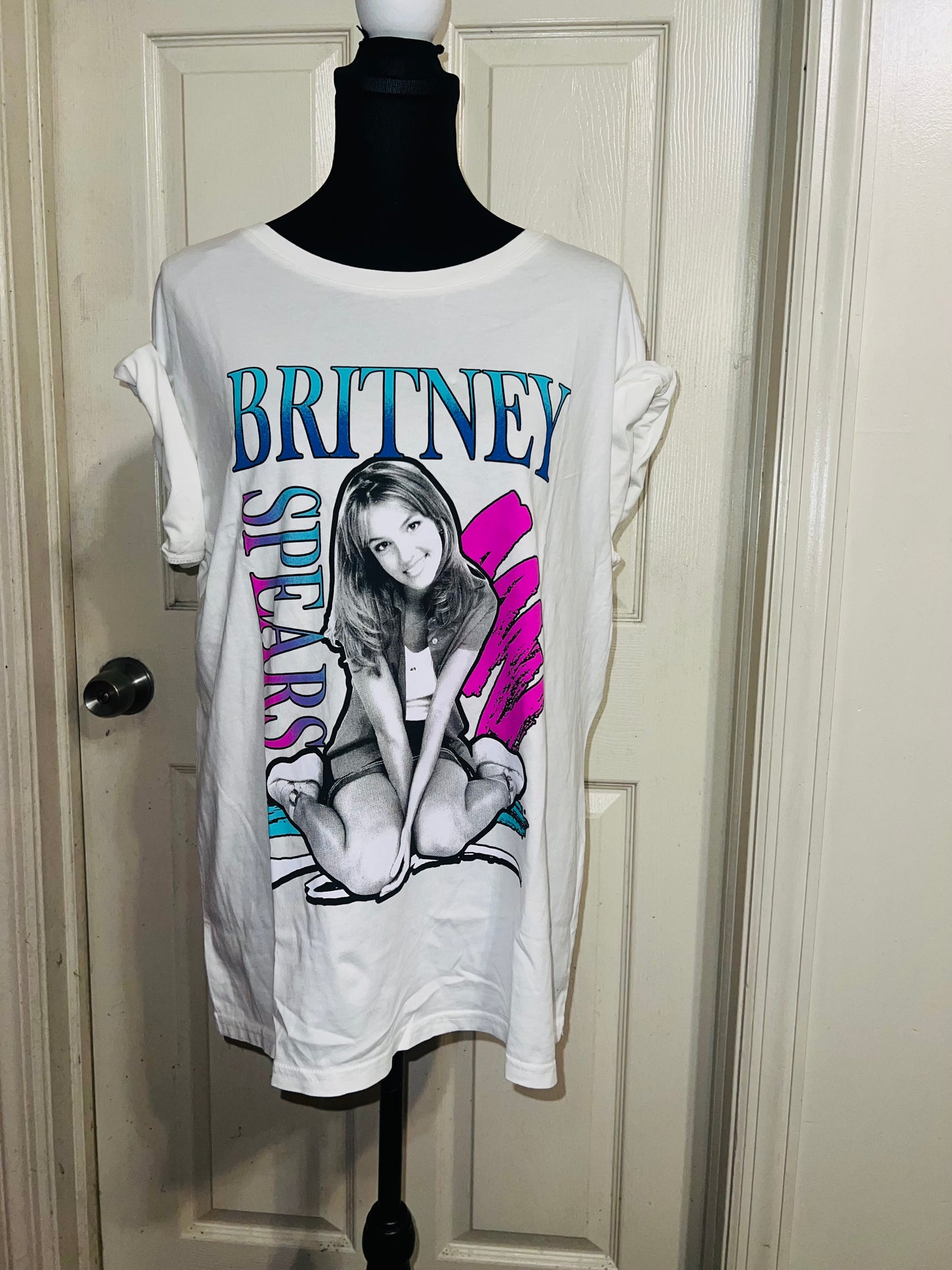 Britney Spears Oversized Distressed Tee