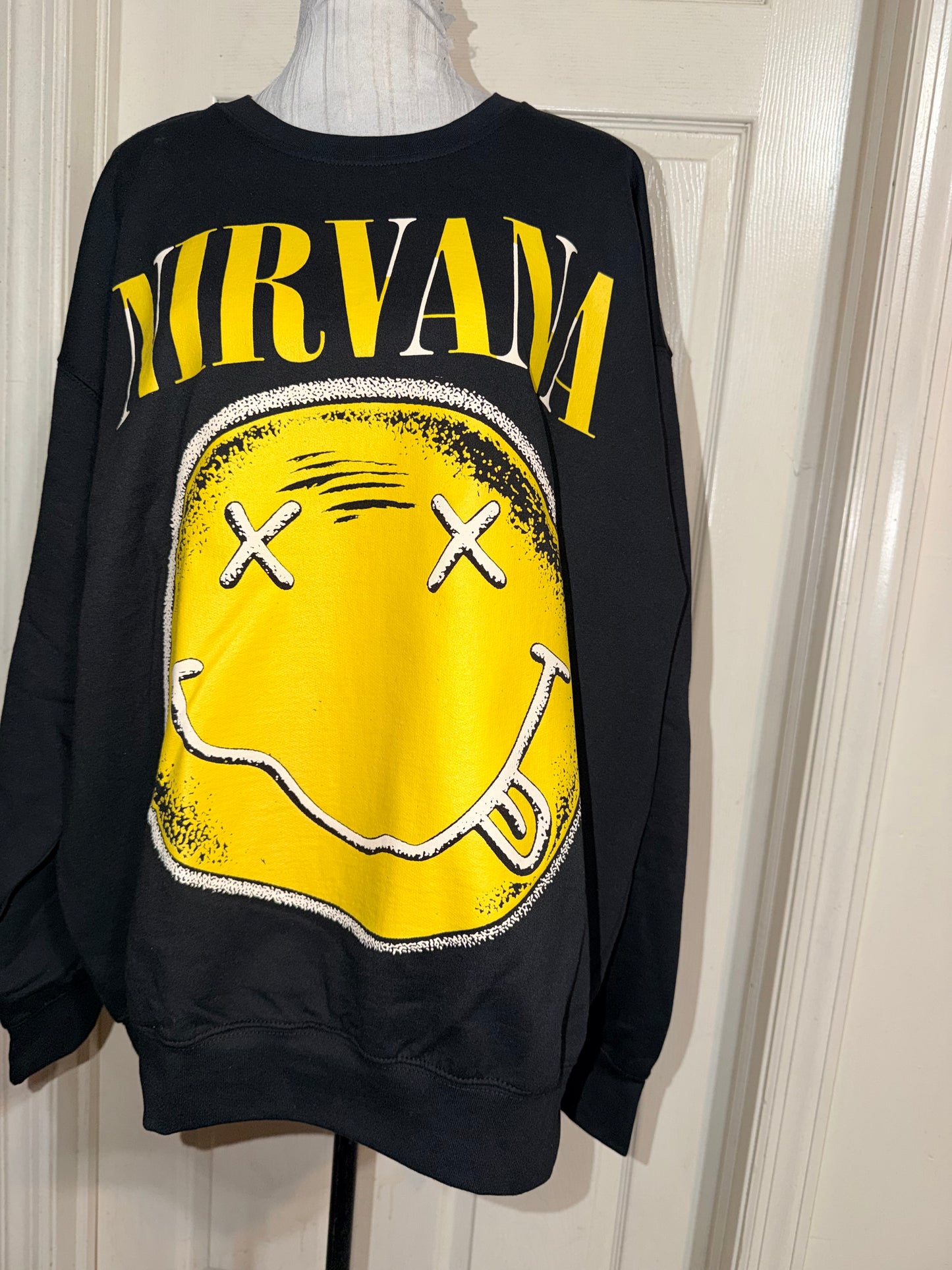 Nirvana Oversized Distressed Sweatshirt