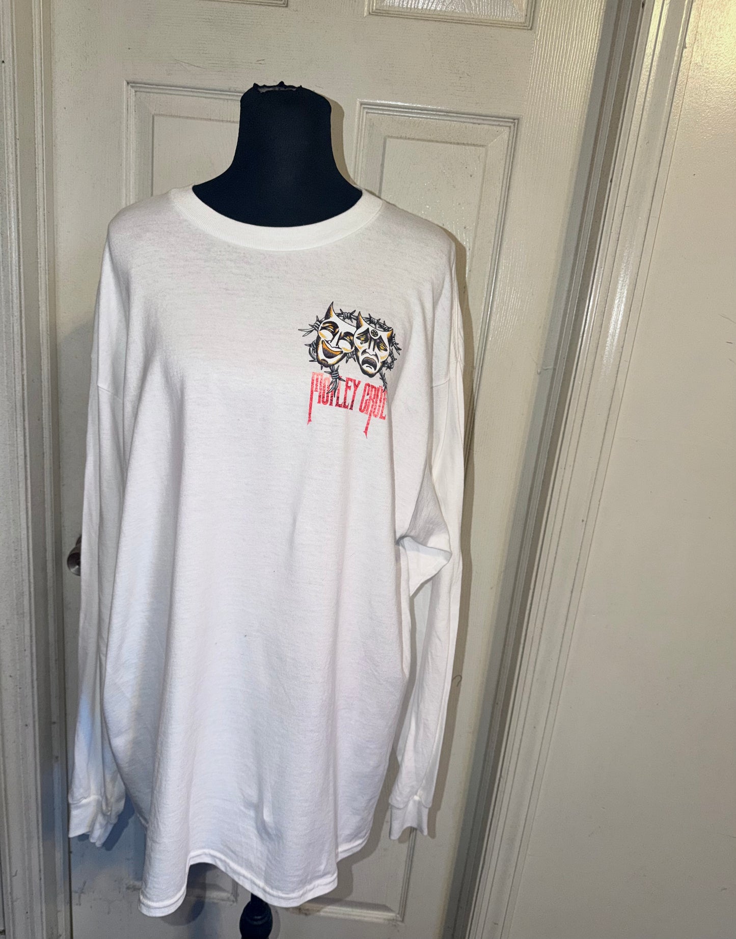 Motley Crue Double Sided Oversized Distressed Long Sleeve Tee