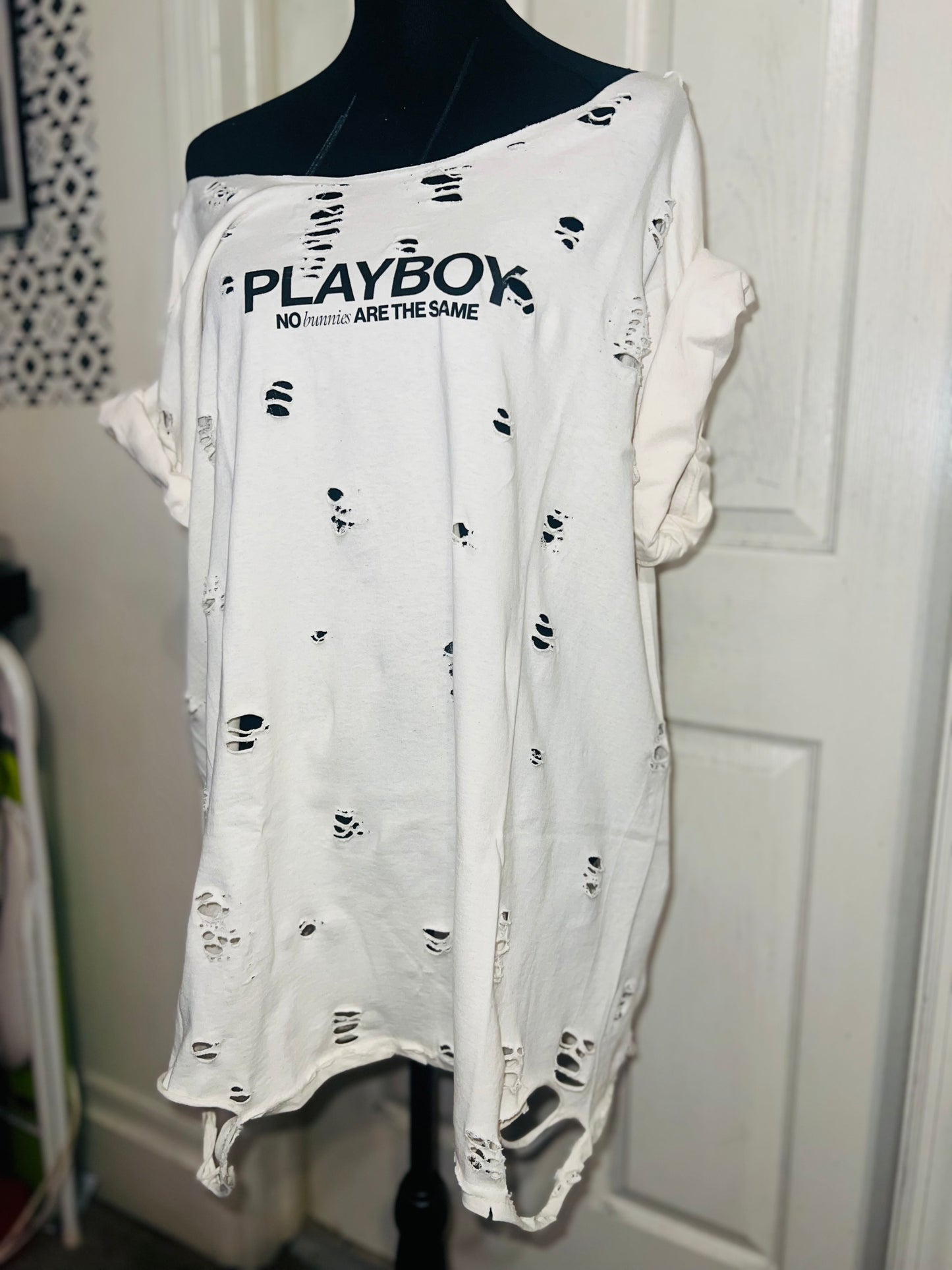 Playboy Double Sided Oversized Distressed Tee