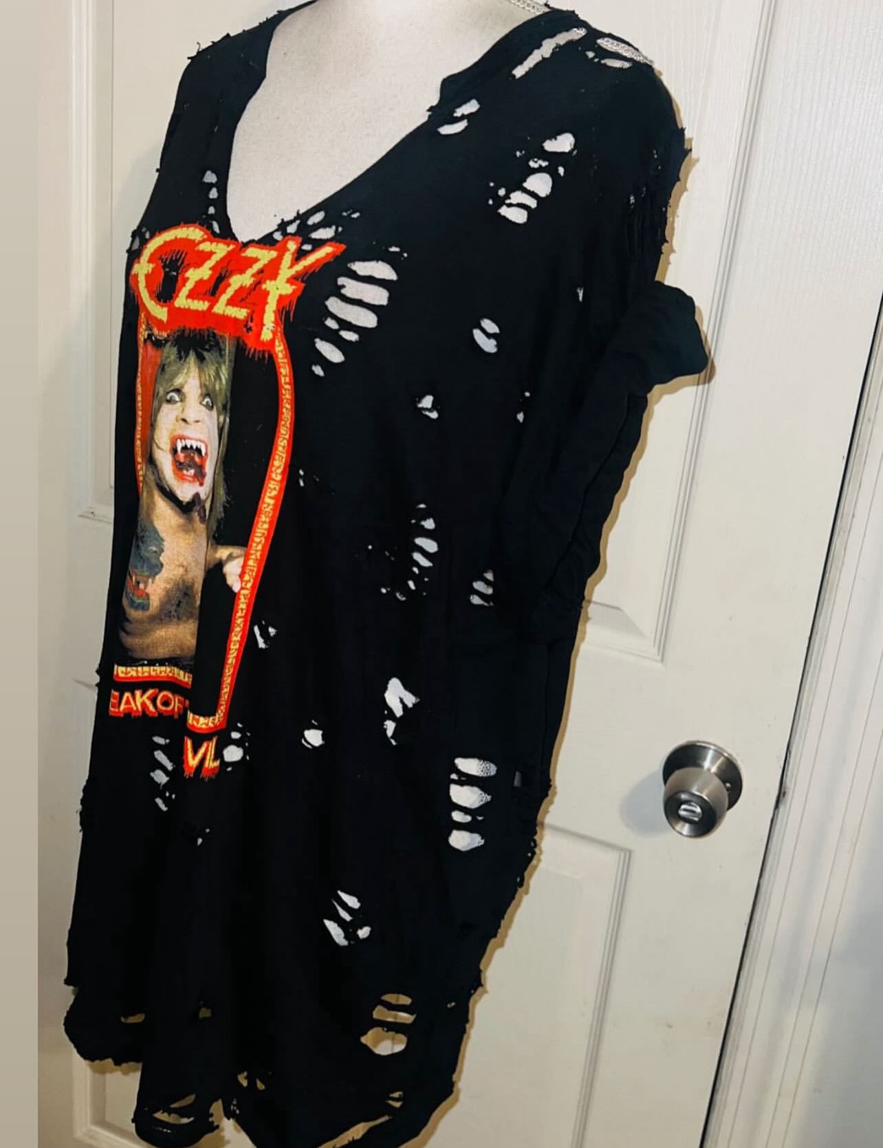 Ozzy Osbourne Double Sided Oversized Distressed Tee