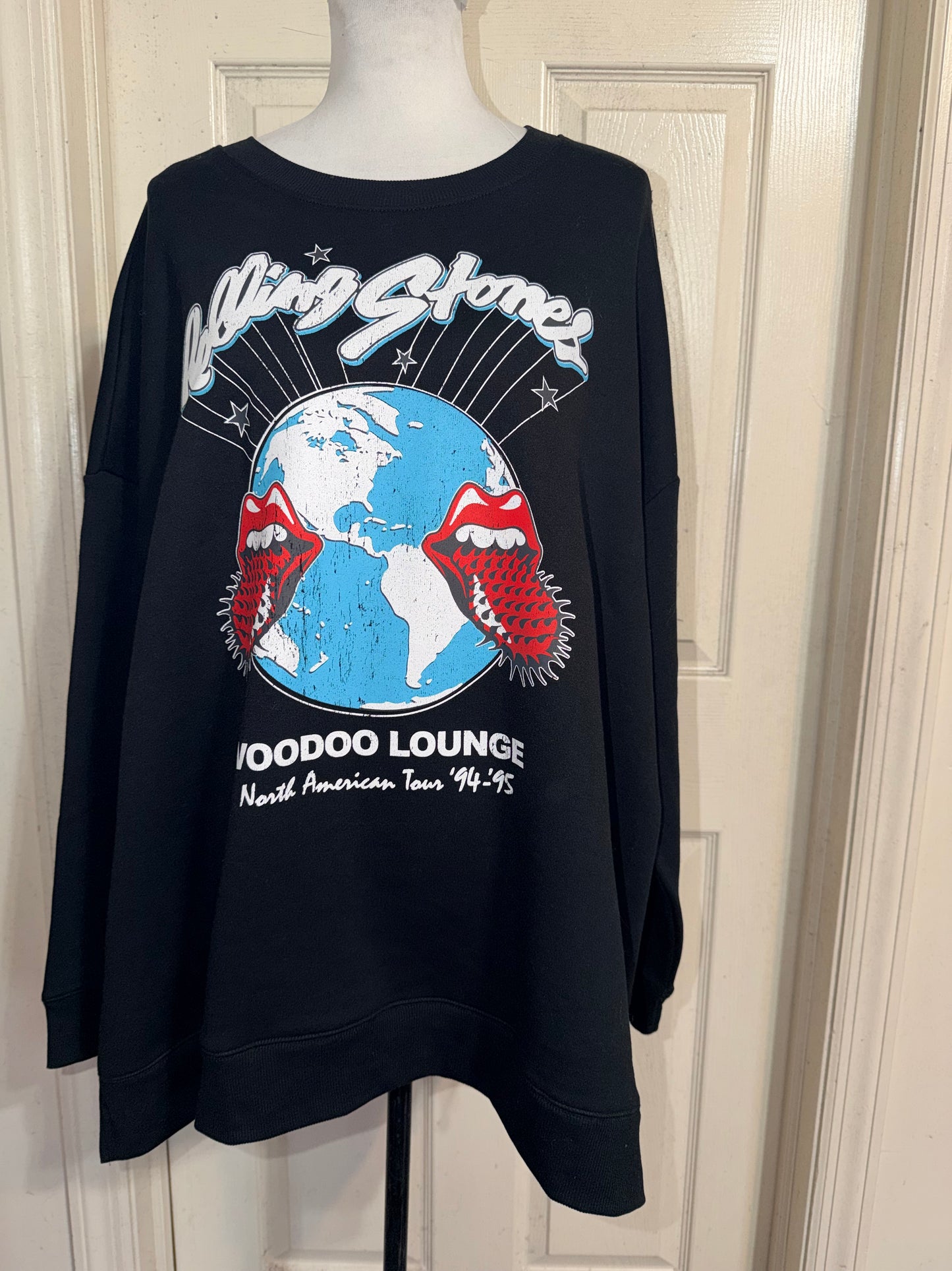 The Rolling Stones Double Sided Oversized Distressed Sweatshirt